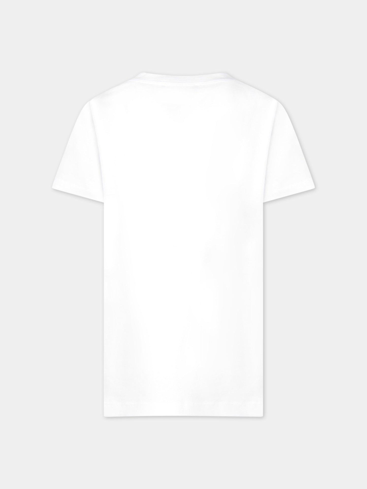 T-shirt bianca per bambina con logo argentato,Balmain Kids,6L8071 LX160 100AG