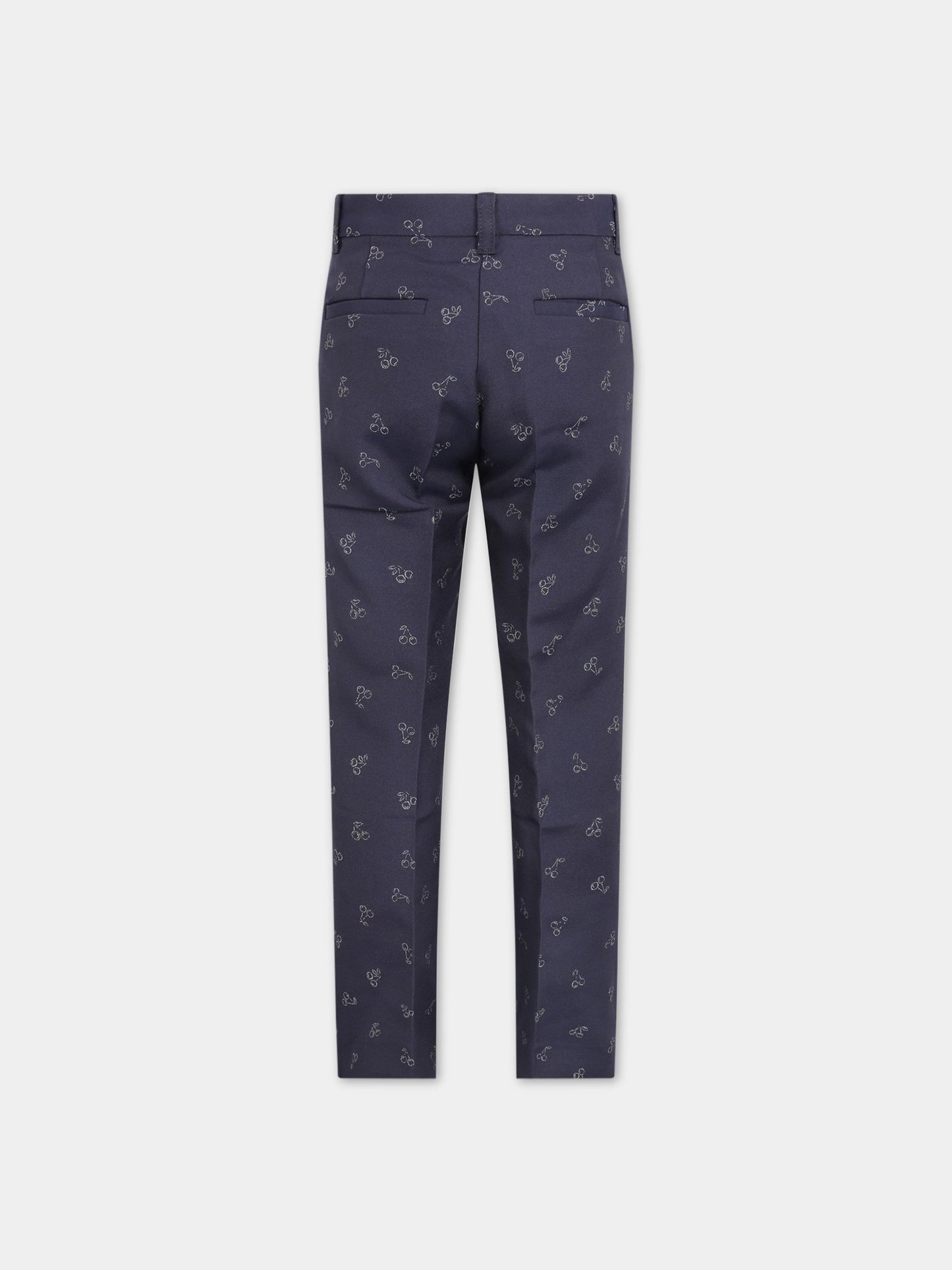 Pantalone blu per donna con ciliegie,Bonpoint,H20PAULEY 970