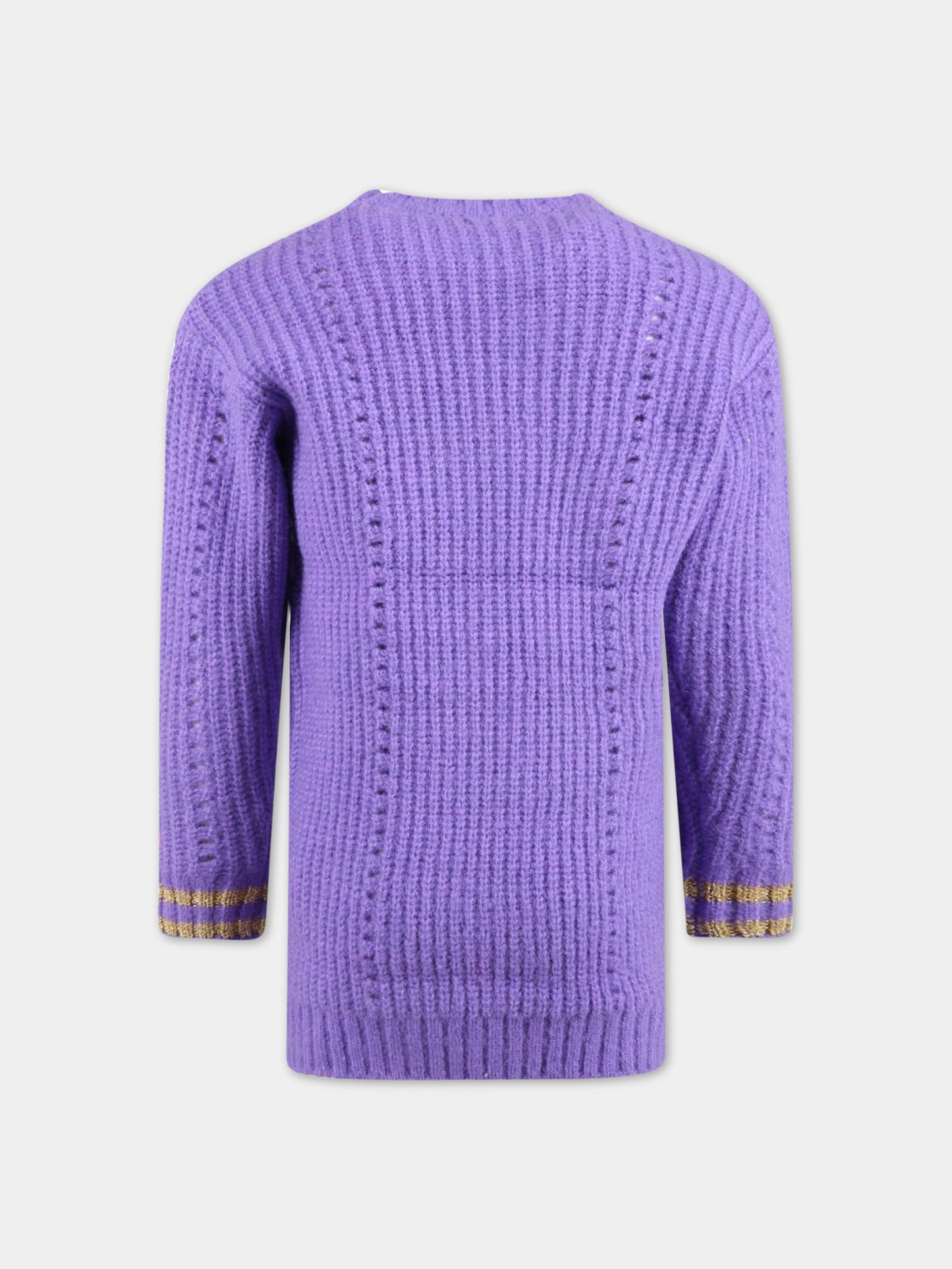 Vestito viola per bambina con logo,Billieblush,U12677 916