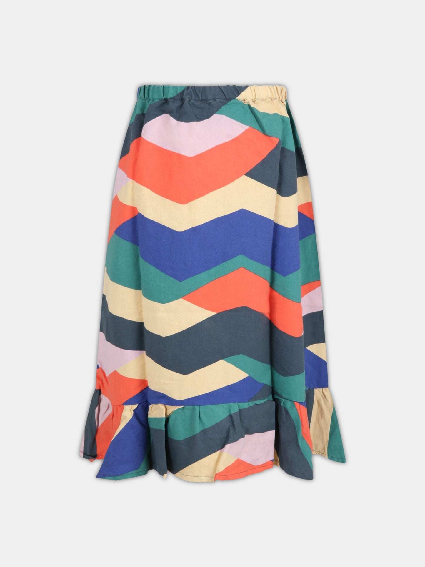 Gonna multicolor per bambina con logo giallo,Bobo Choses,221AC117 475