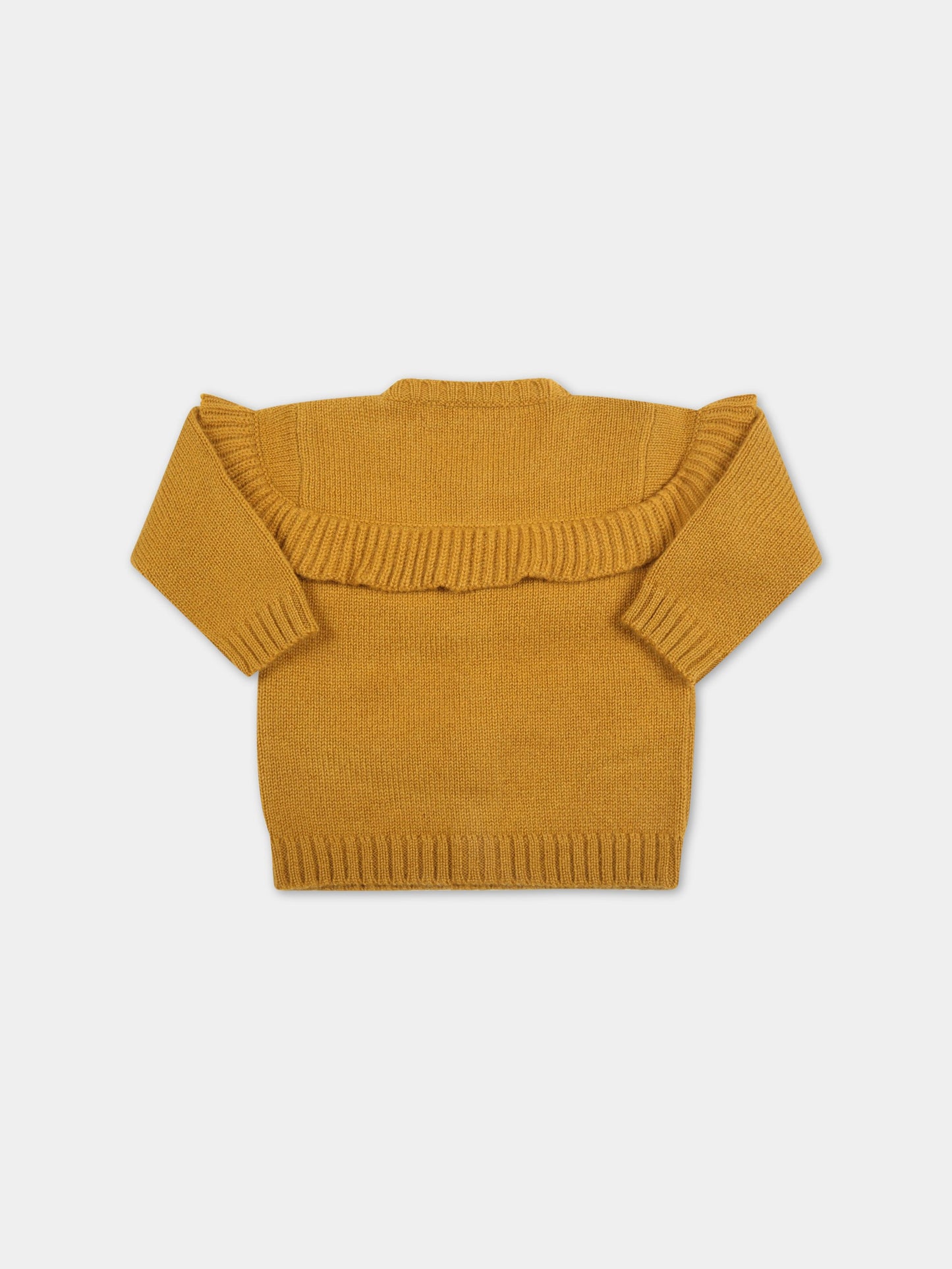 Cardigan senape per neonata,La Stupenderia,ZCCR08718