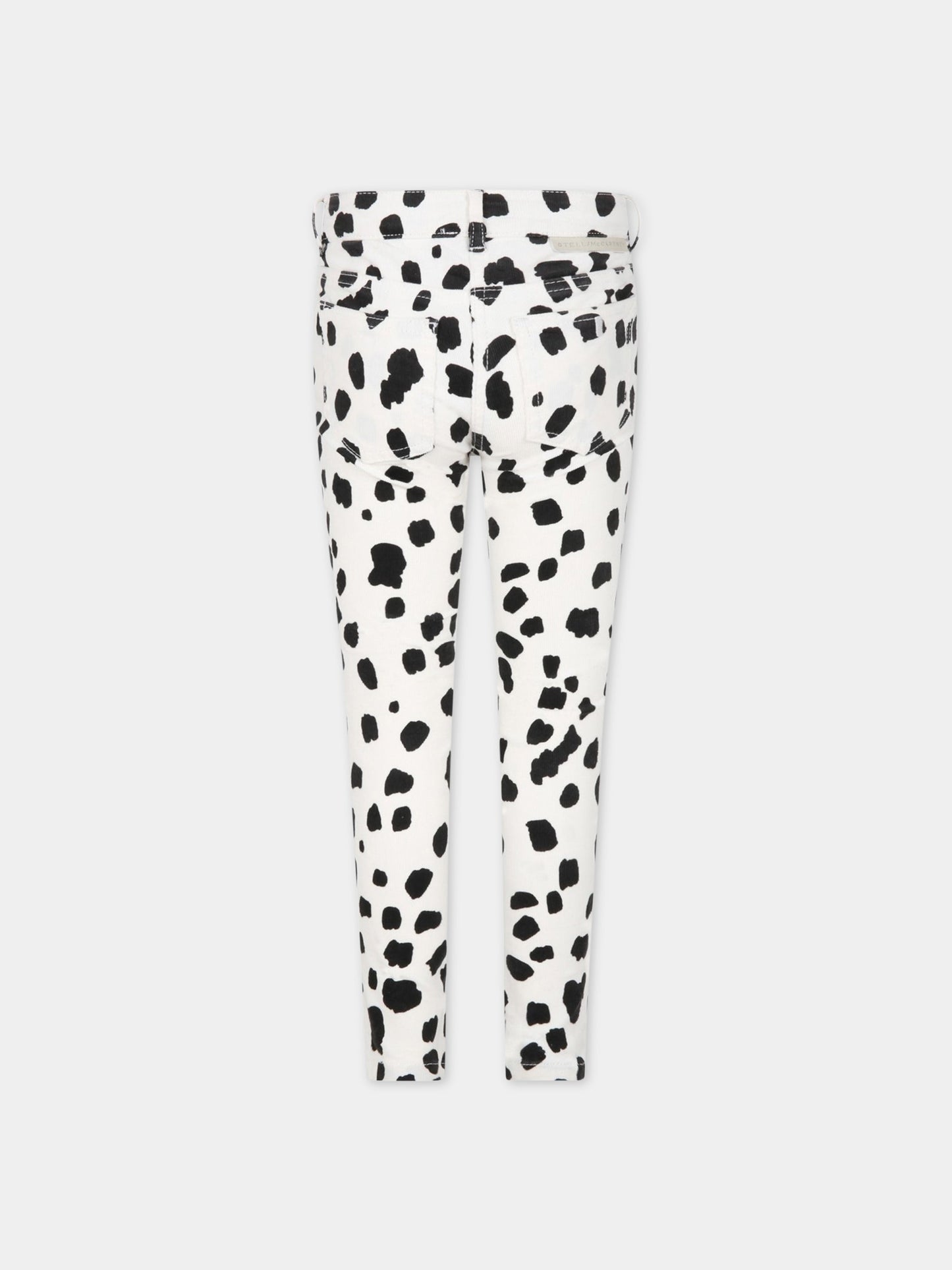 Jeans bianchi per bambina con stampa Dalmata,Stella Mccartney Kids,603298 SRK72 G912