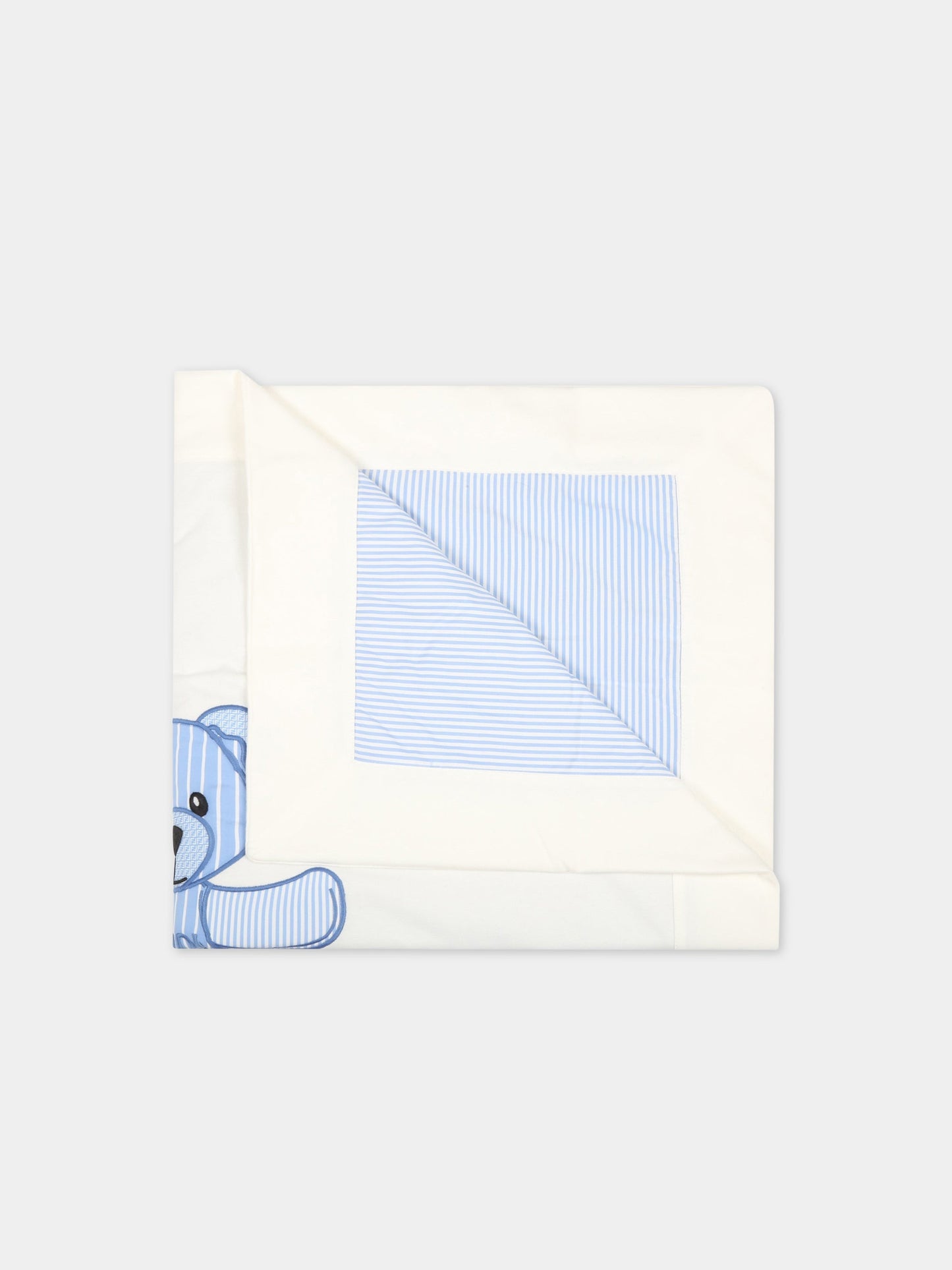 Coperta bianca per neonato con orso,Fendi Kids,BUJ200 AJ20 F1FXY