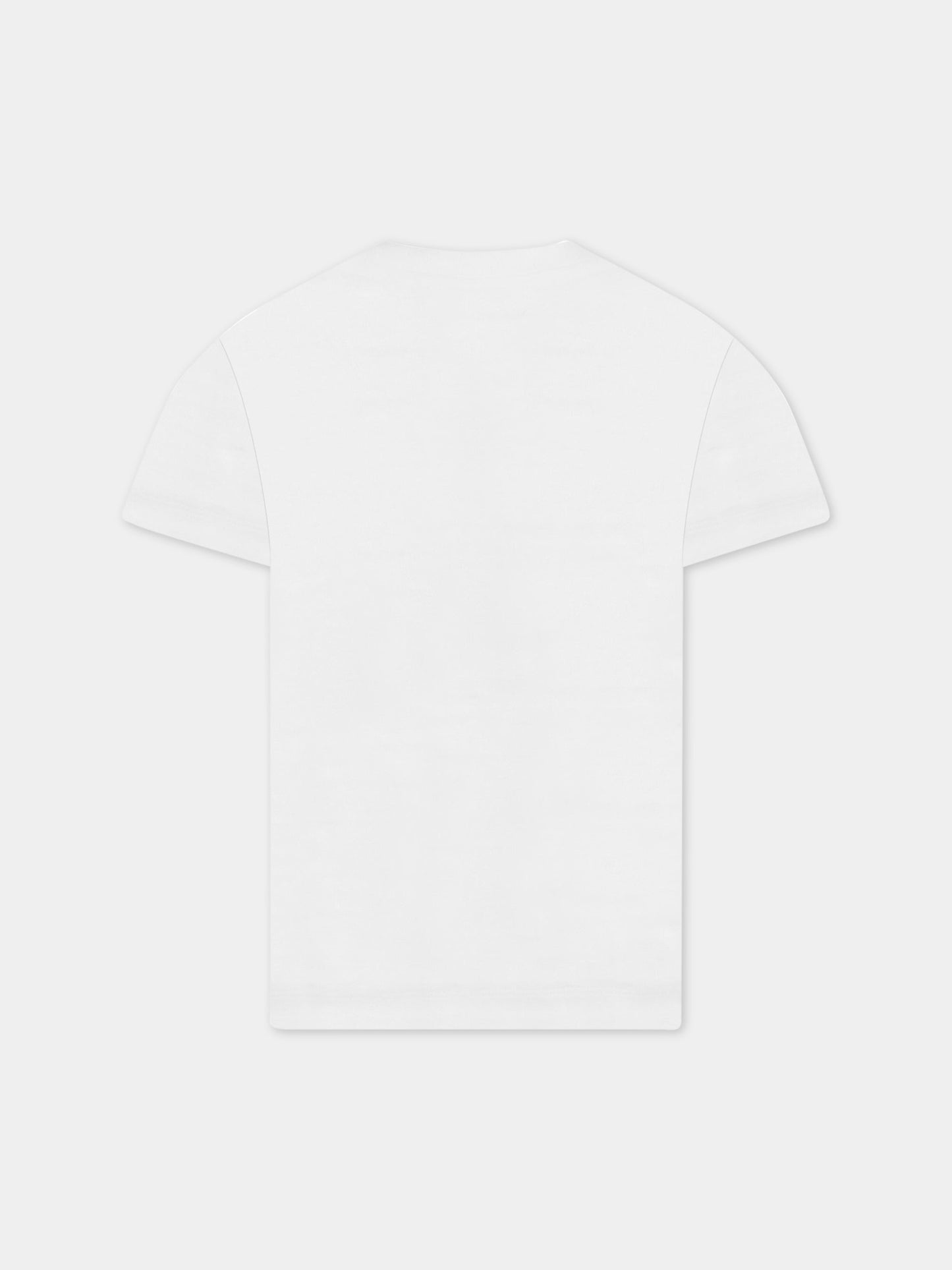 T-shirt bianca per bambina con logo,Fendi Kids,JFI261 7AJ F0TU9