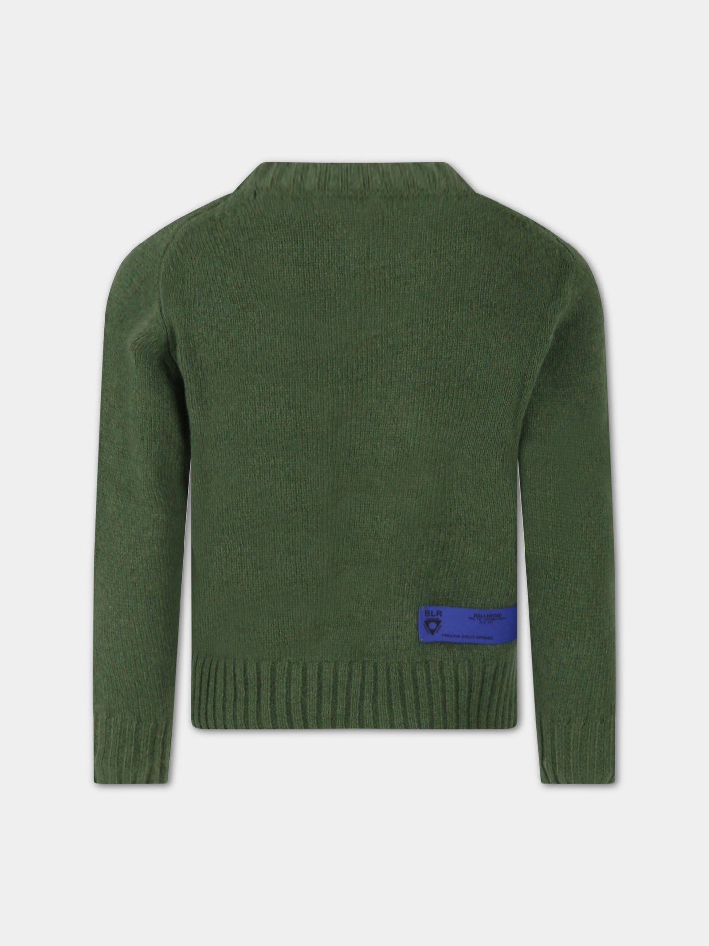 Maglione Memling verde per bambino con patch logato,Bellerose,GADIA22 MEMLING-K1279U