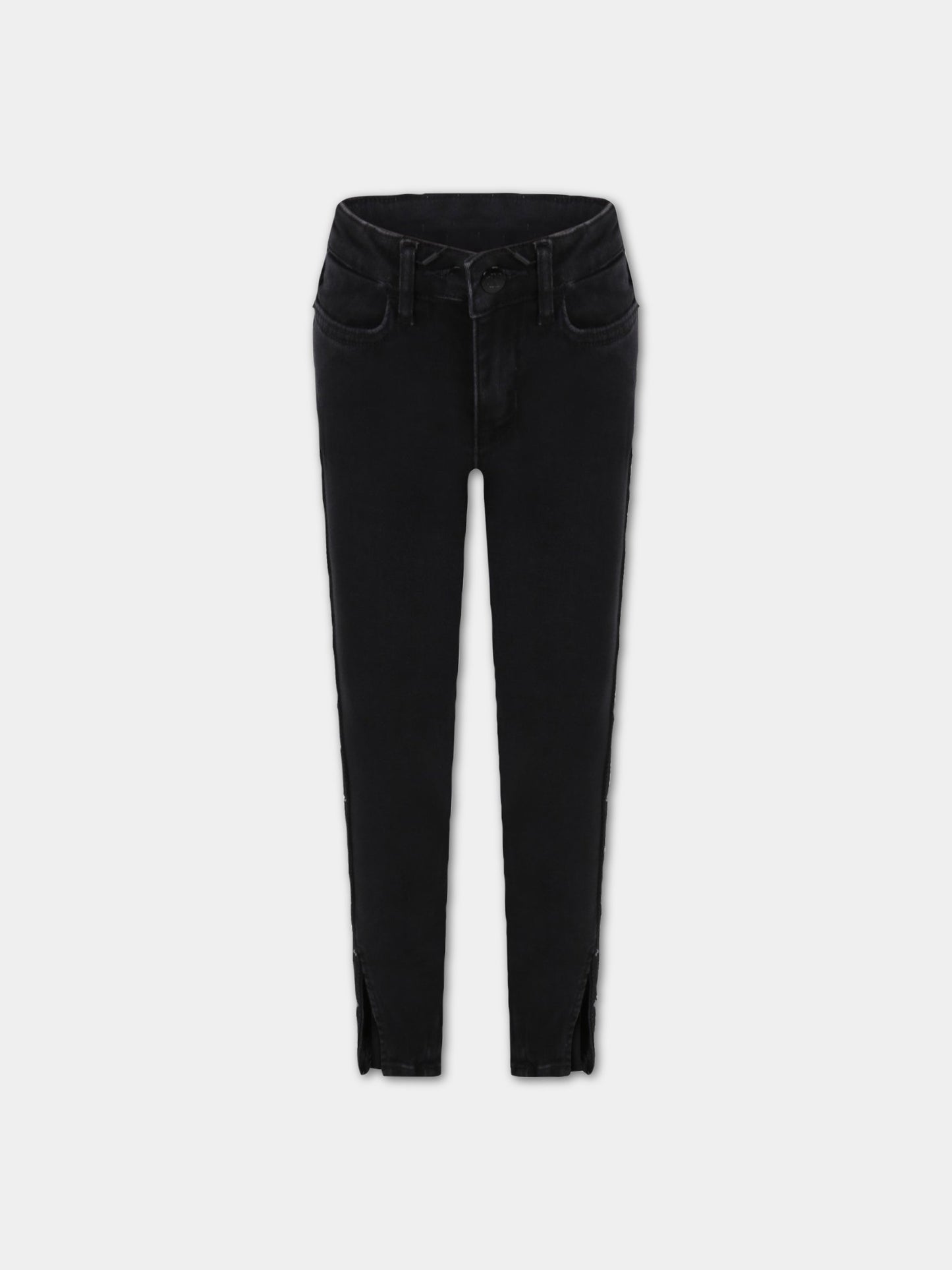 Jeans grigio per bambina con loghi,Calvin Klein Kids,CKIG0IG01689 IG0IG01689 1BY