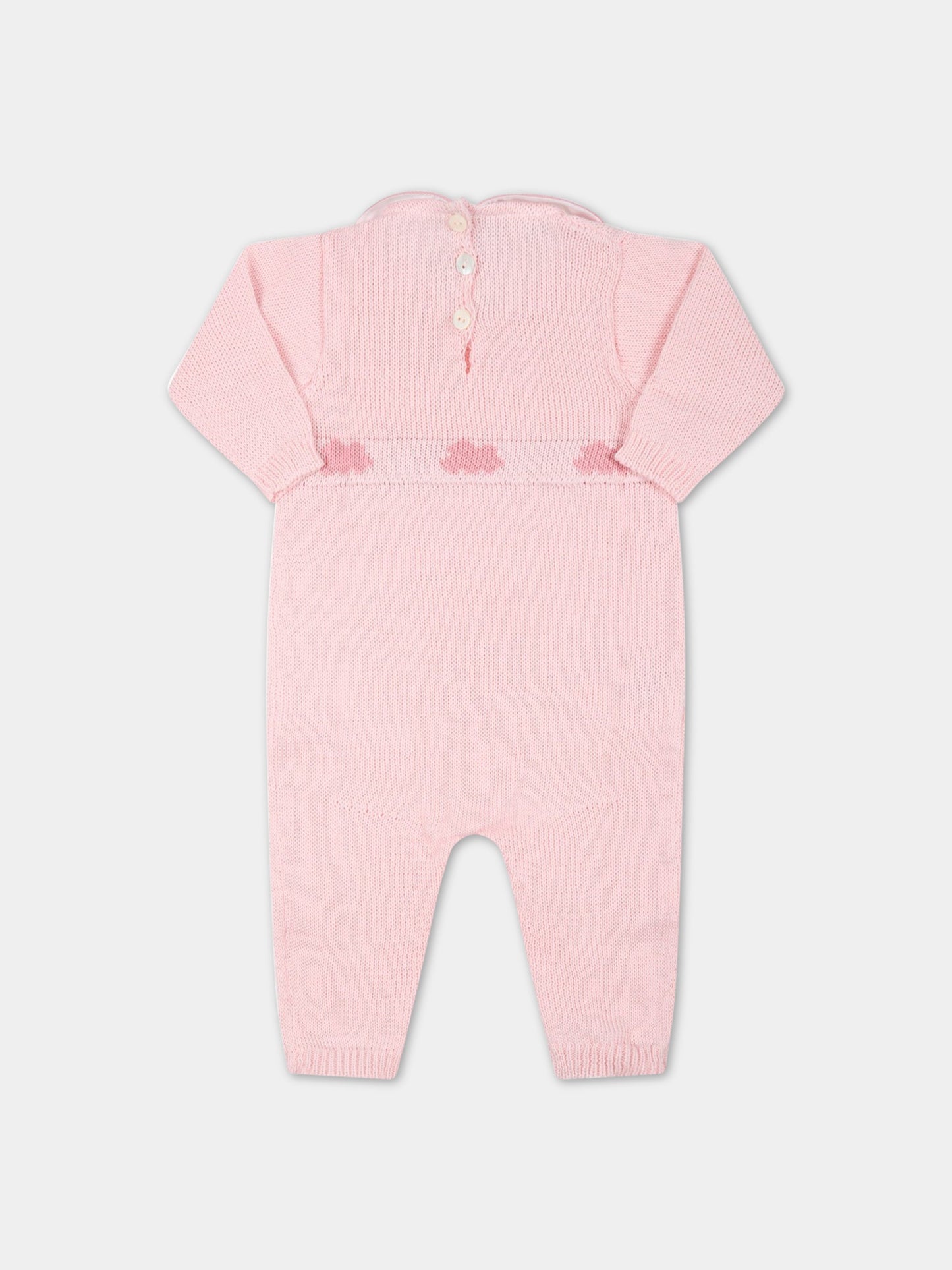 Tutina rosa per neonata con nuvole,Scaldacuore X Coccolebimbi,NU01 ROSA