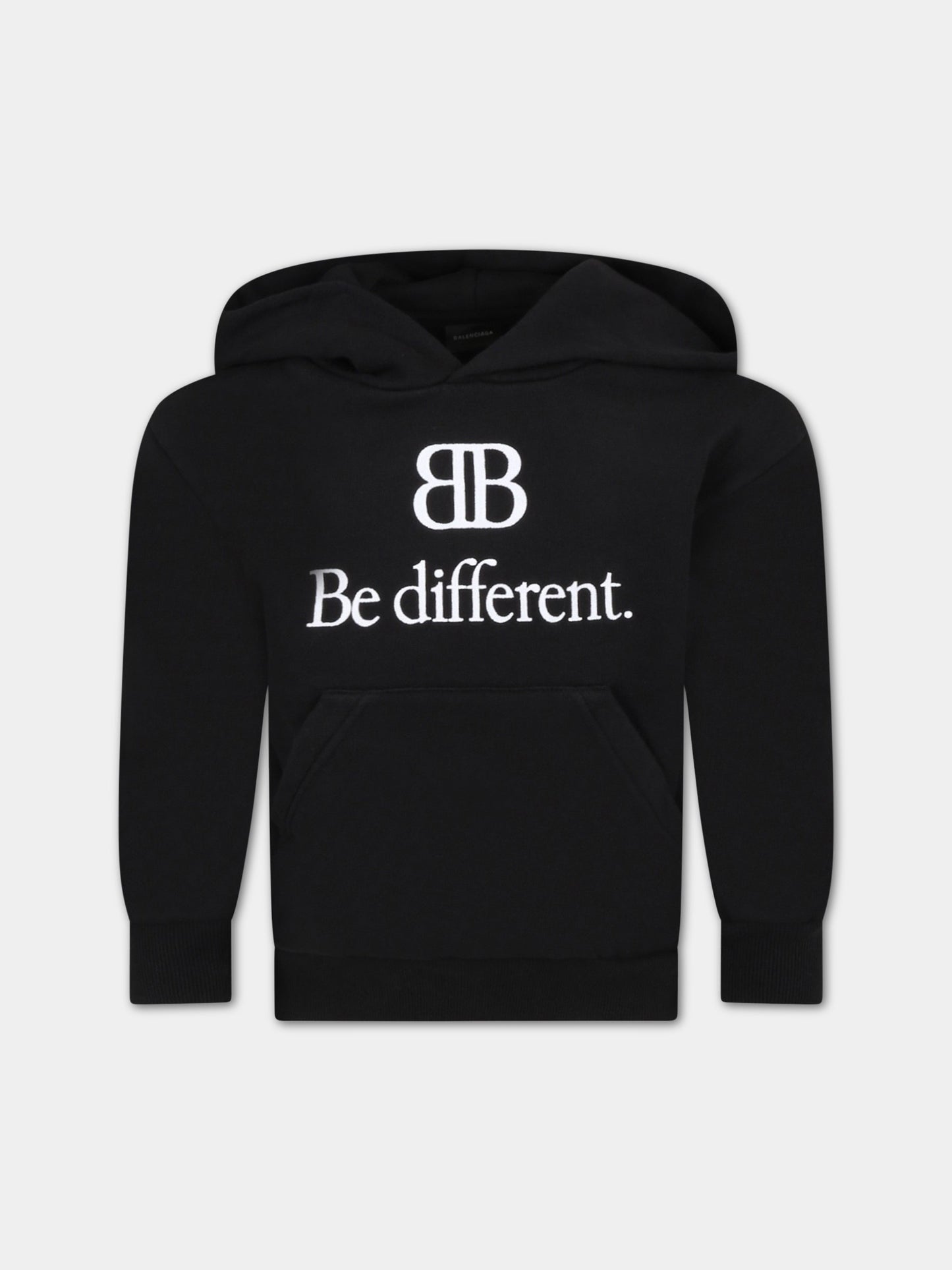 Felpa nera per bambino con logo,Balenciaga,682019 TNVW9 1070