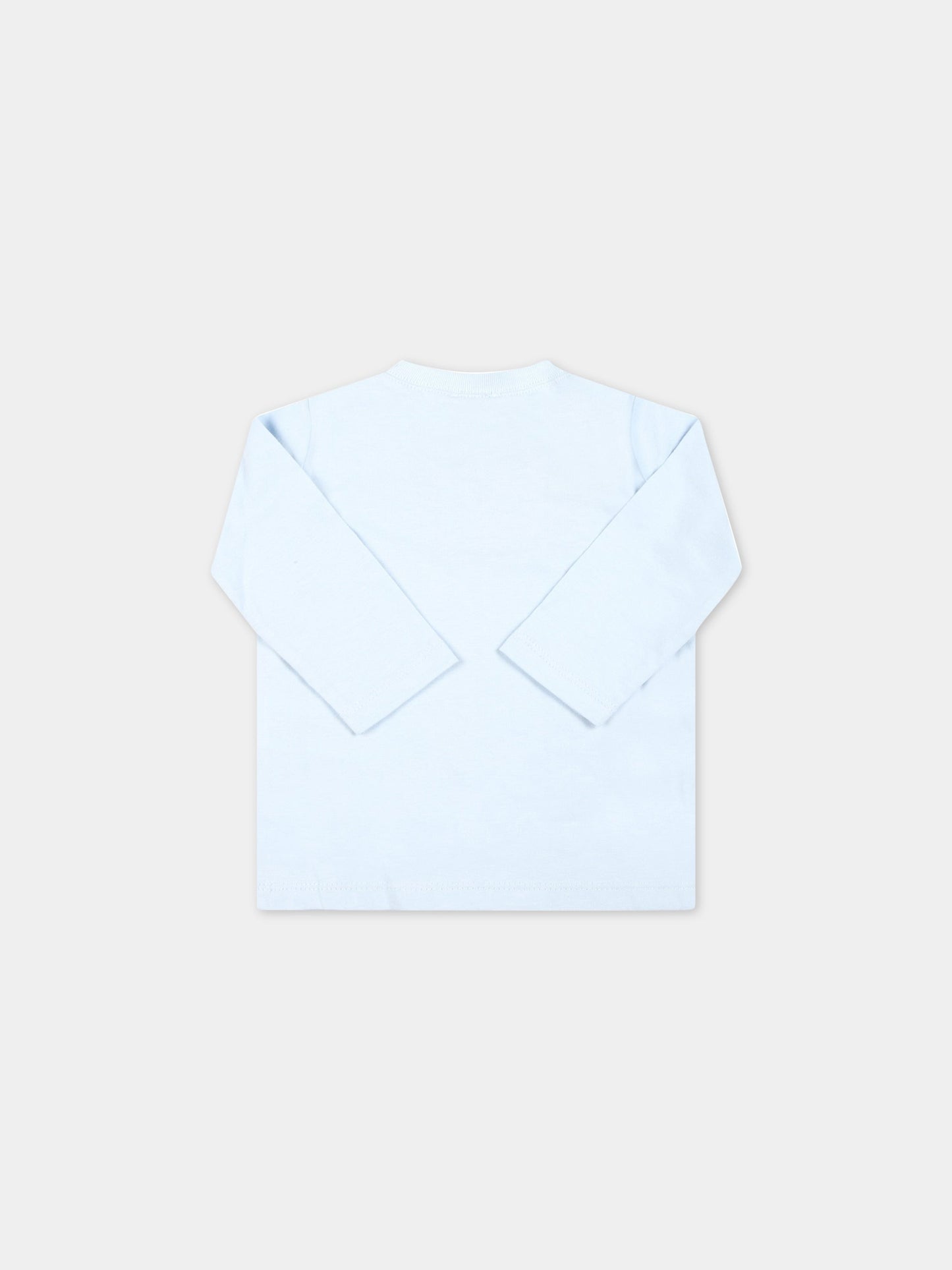 T-shirt celeste per neonato con mostro,Paul Smith Junior,P05065 77P