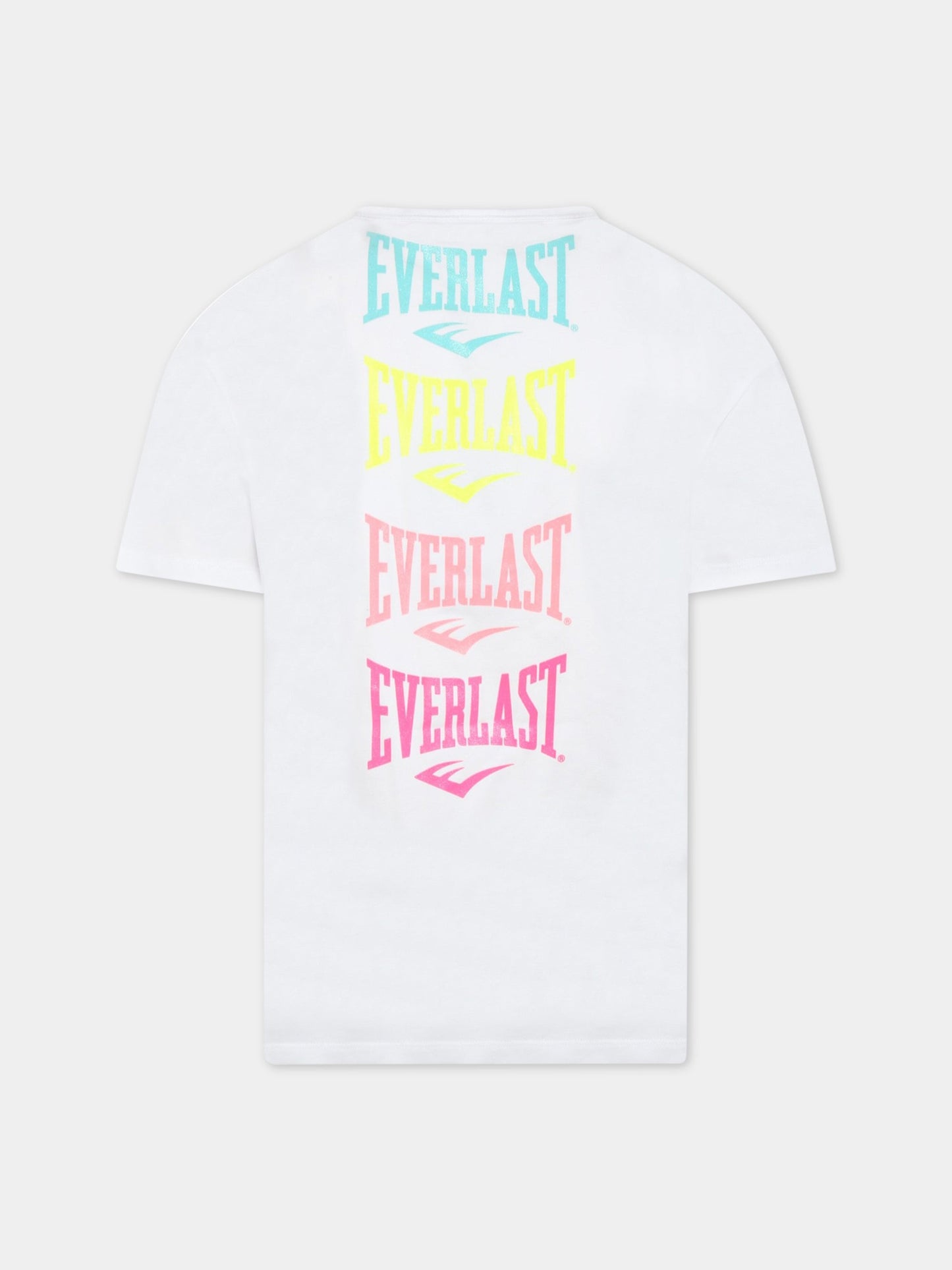 T-shirt bianca per bambina con loghi multicolor,Everlast,031105 001