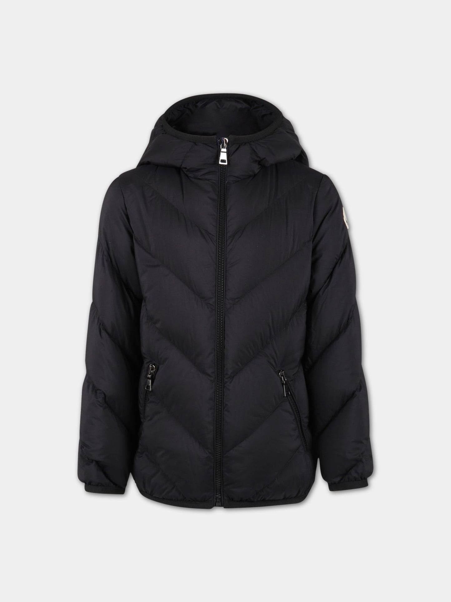Piumino Kaori nero per bambina con patch logato,Moncler Kids,954 1A00002 53333 999