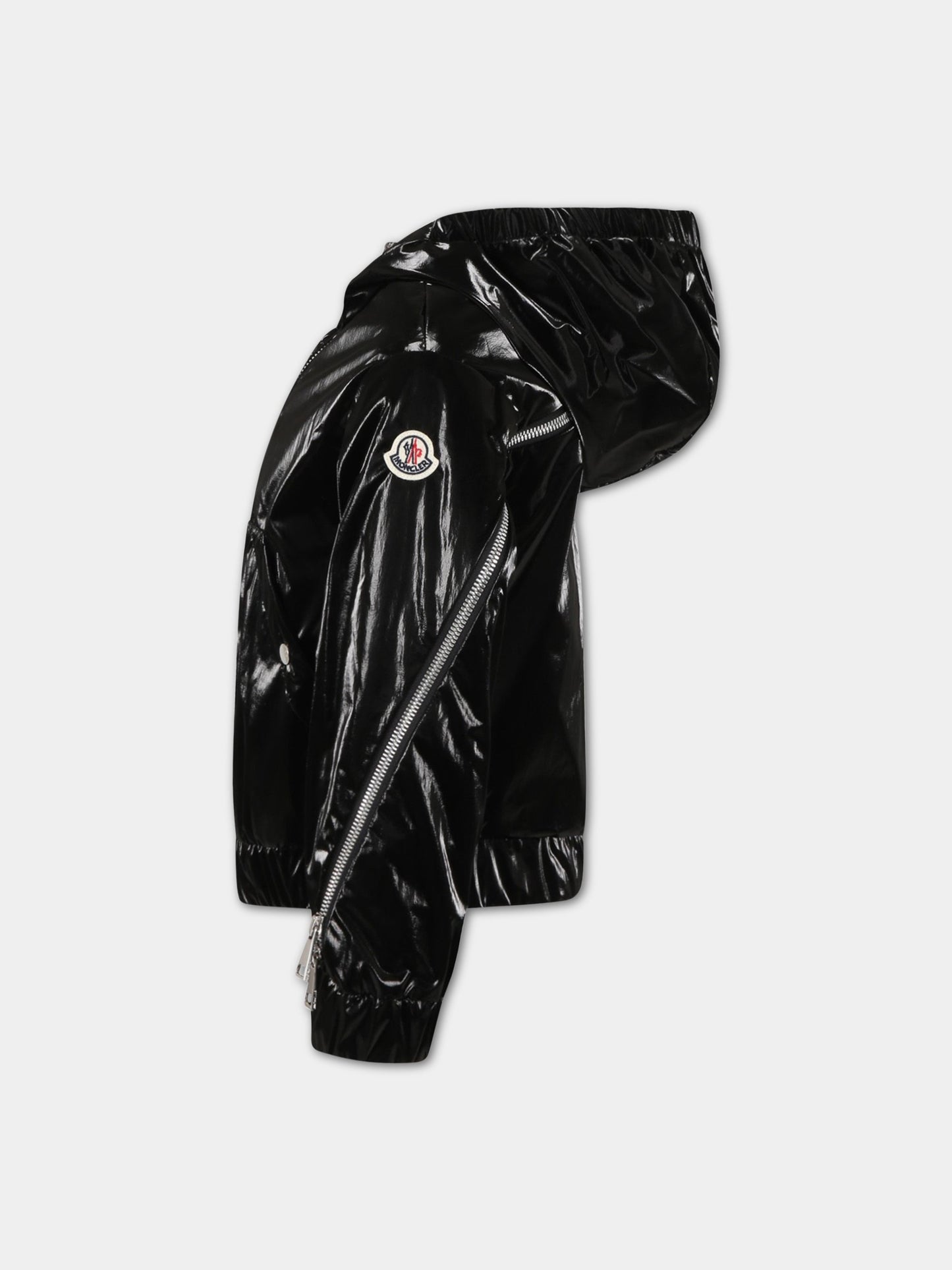 Giacca Brienne nera a vento per bambina con logo,Moncler Kids,954 1A00009 53A3H 999