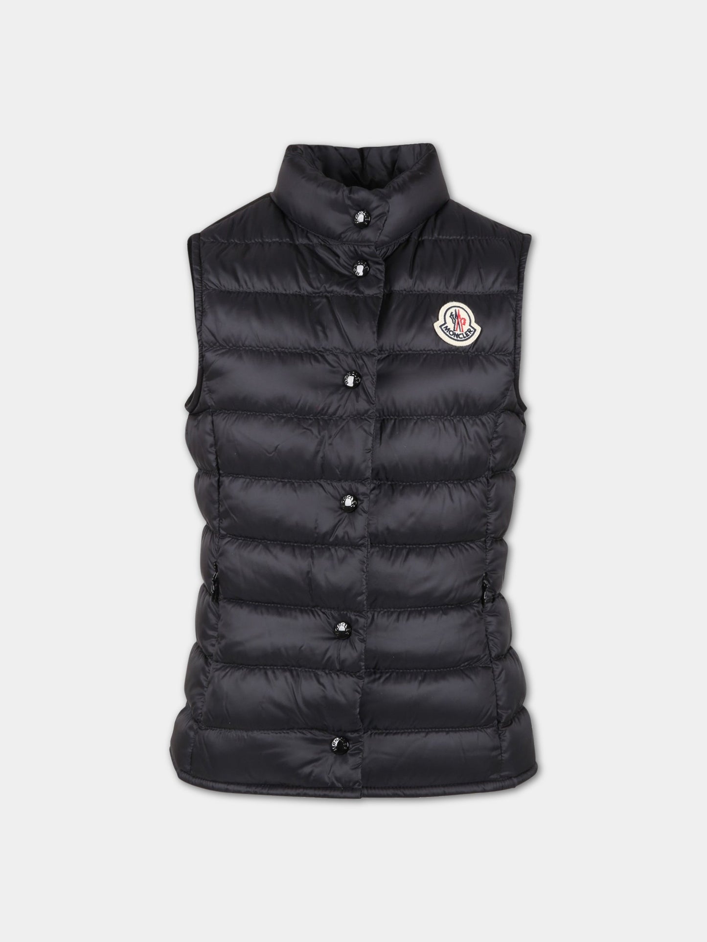 Gilet Liane nero per bambina con patch logato,Moncler Kids,954 1A00101 53048 999