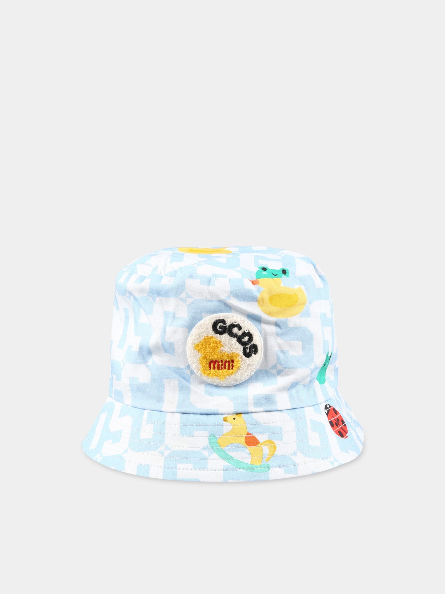 Cloche celeste per neonato con patch logato,Gcds Kids,GUX00B LOB14 84522