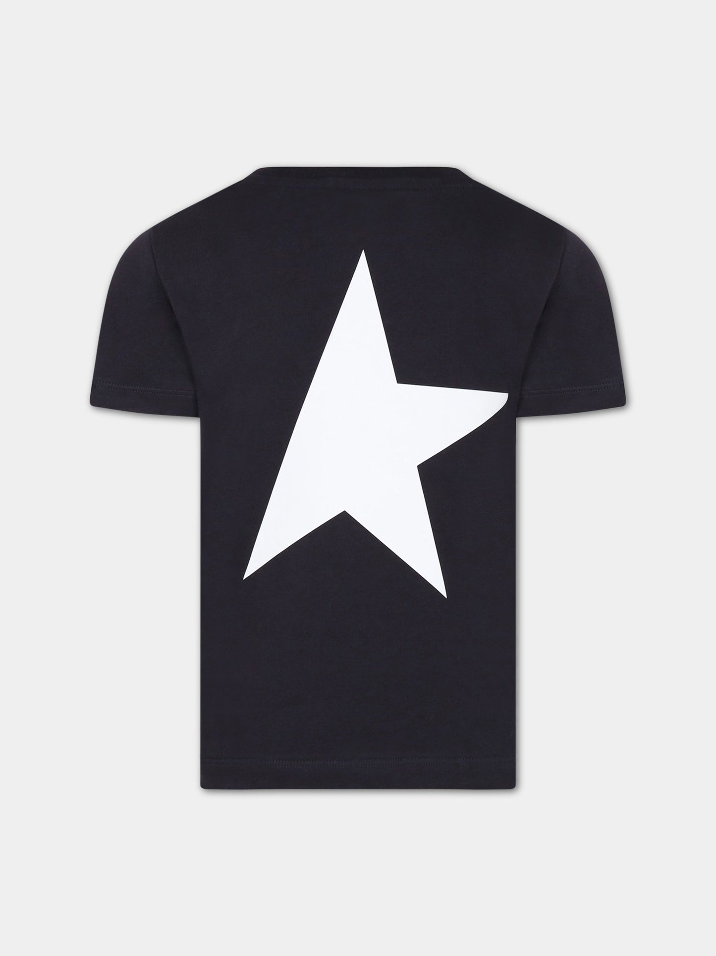 T-shirt blu per bambino con logo,Golden Goose,GYP01263 P000888 50767