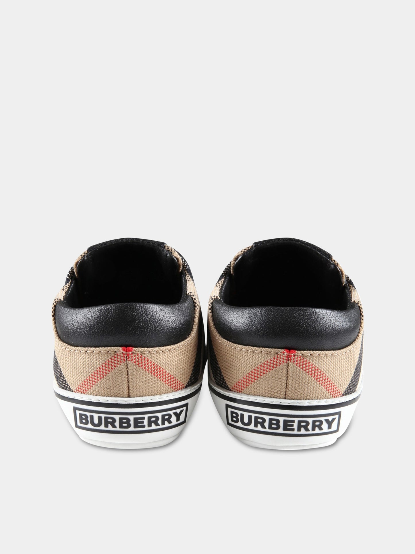 Sneakers beige per neonato con check vintage,Burberry Kids,8060616