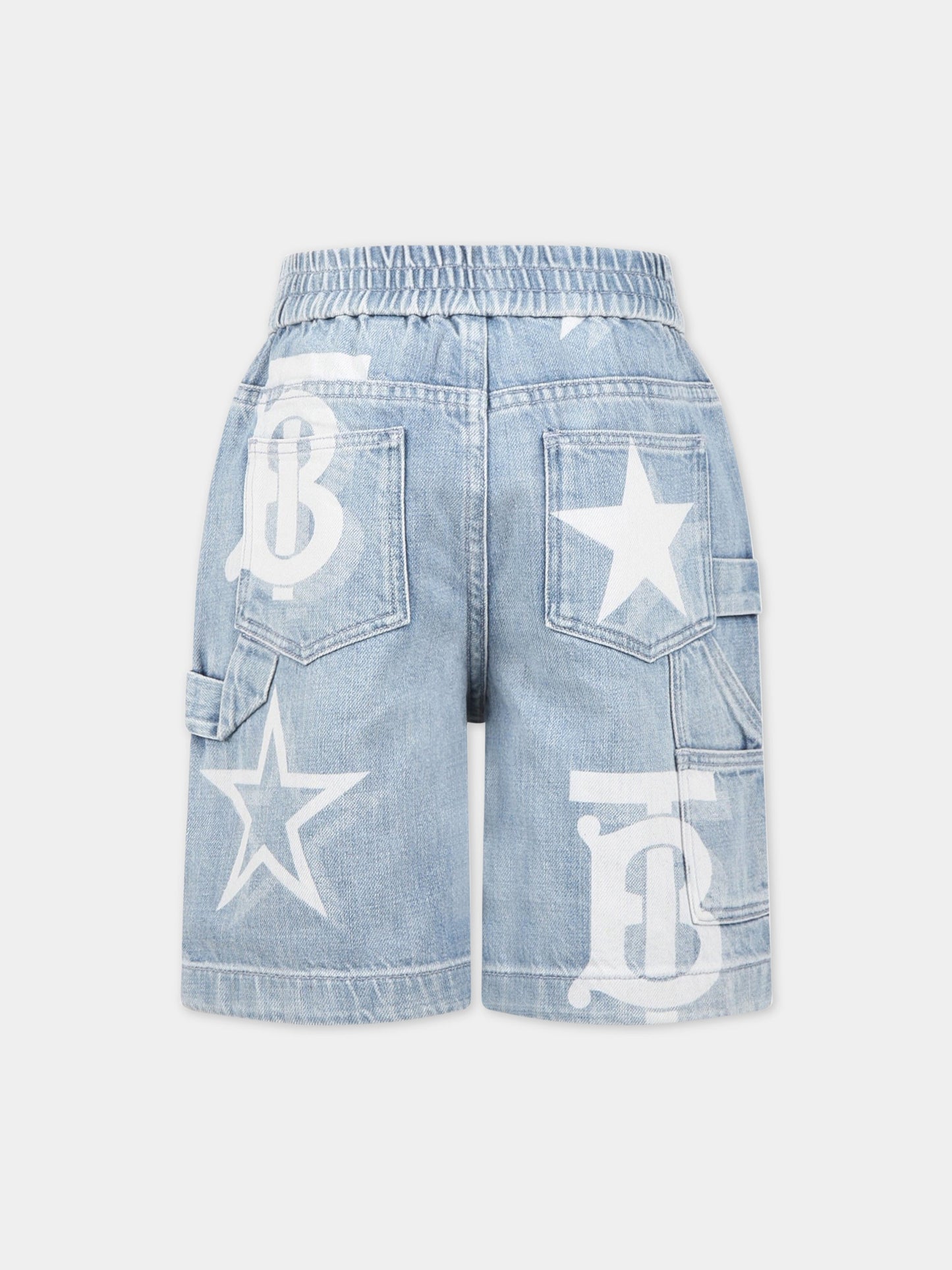 Shorts celesti per bambino con monogramm TB,Burberry Kids,8061230