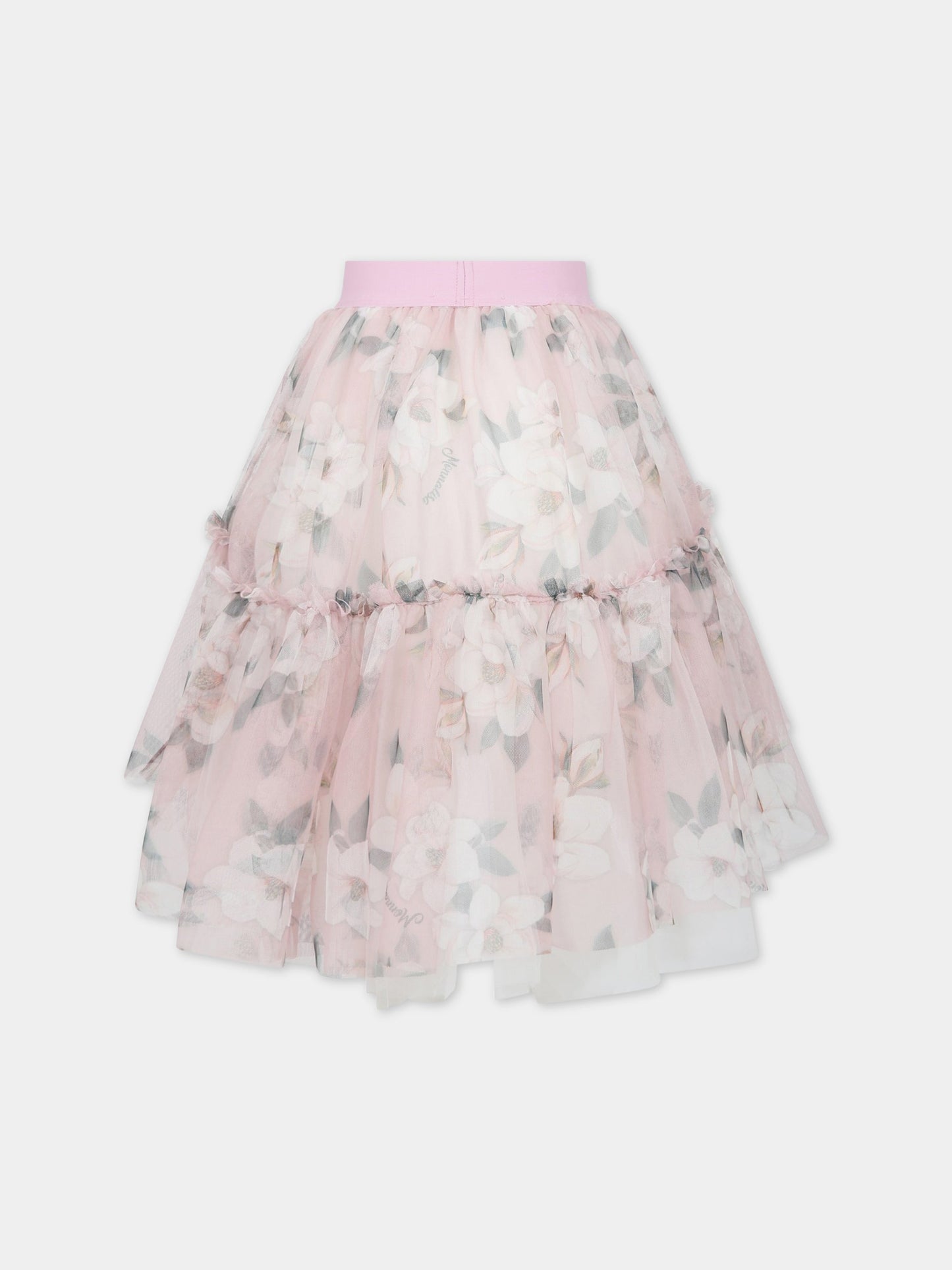 Gonna multicolor per neonata con fiori,Monnalisa,71A701 1651 0066