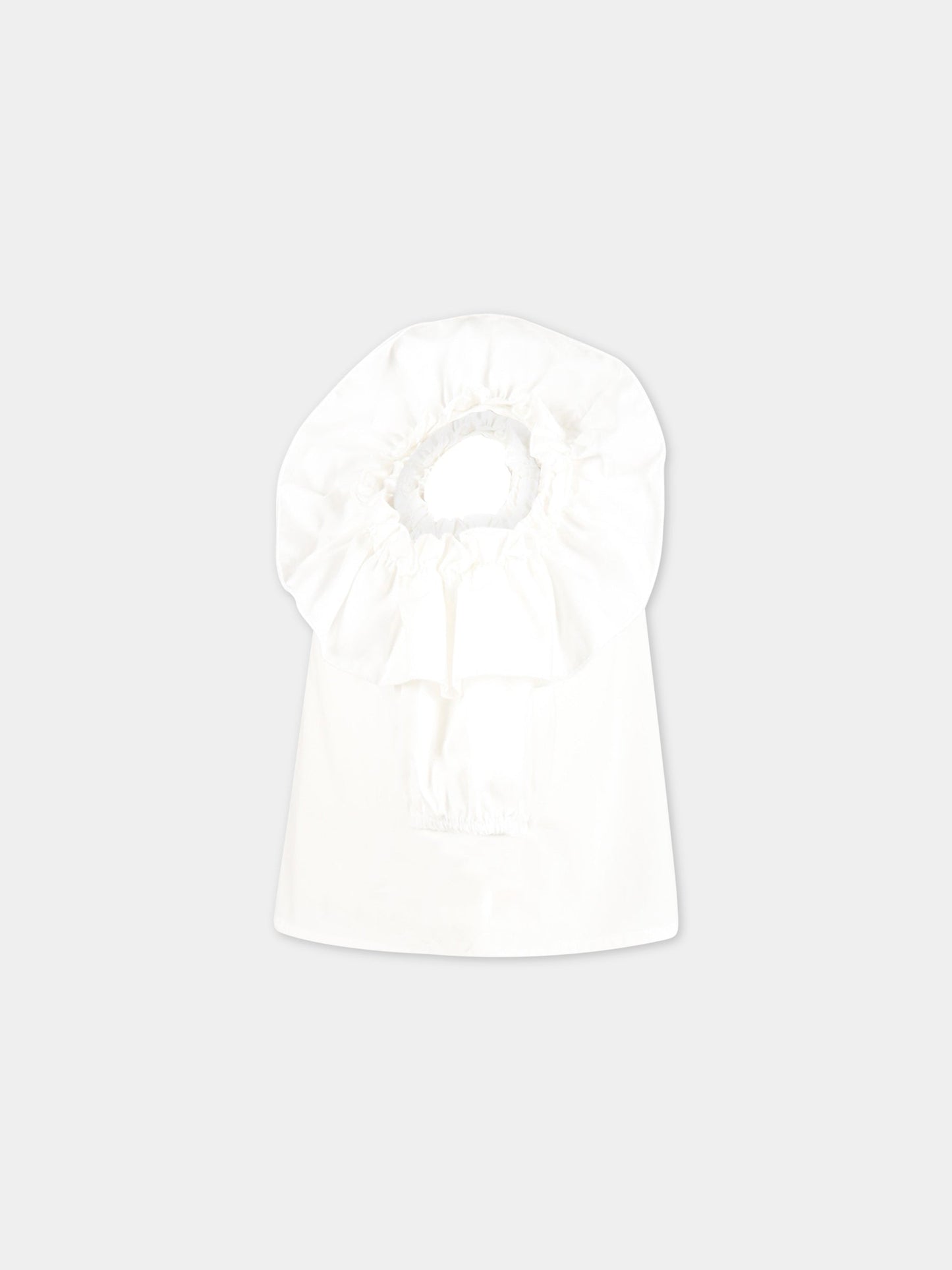 T-shirt bianca per bambina con patch logato,Monnalisa,71A302 1117 0001