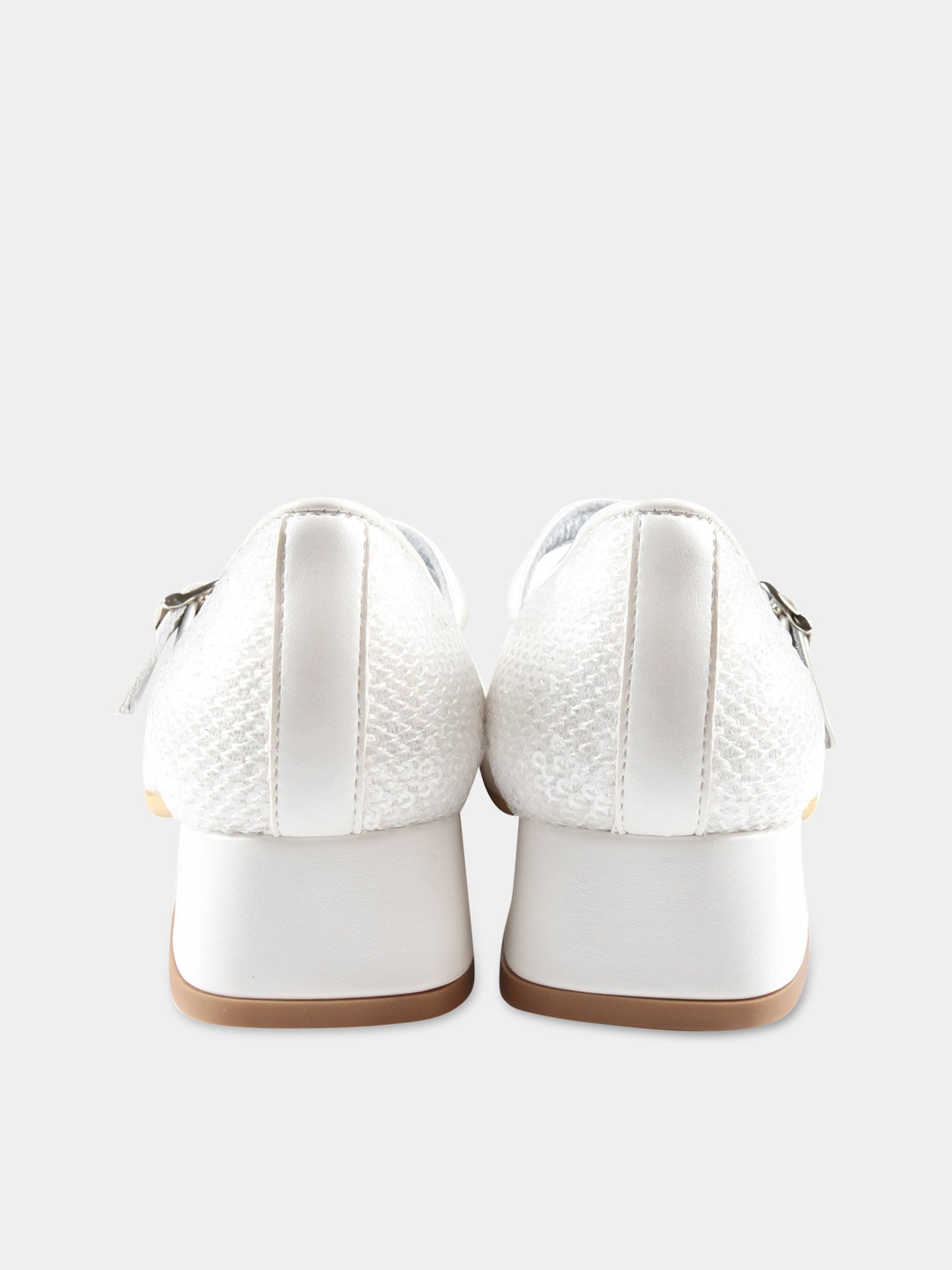 Ballerine bianche per bambina con paillettes,Monnalisa,87A002 1950 0001