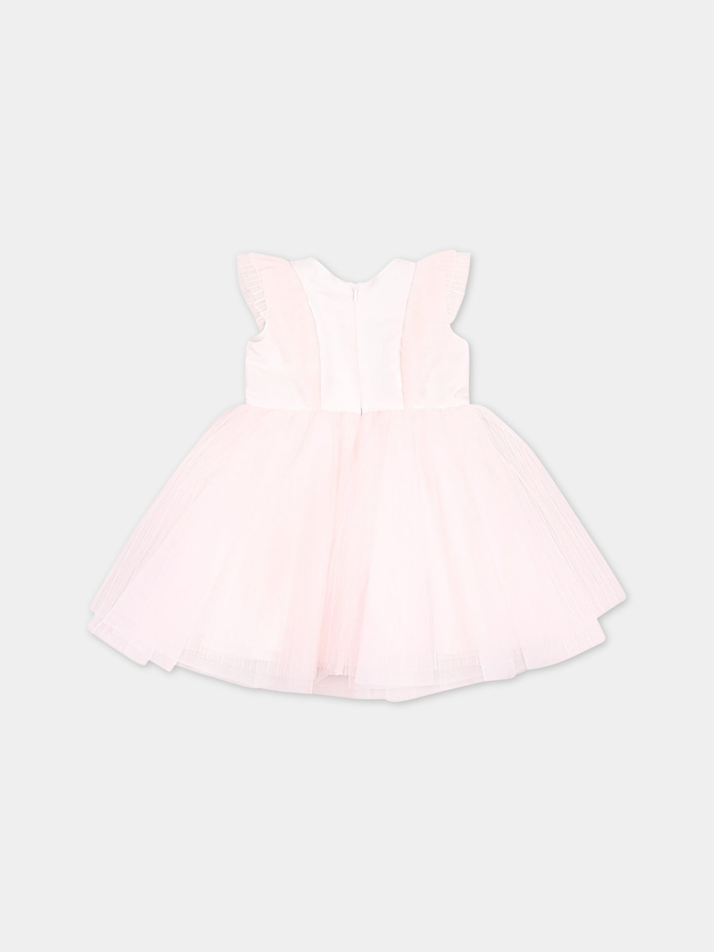 Vestito rosa per neonata con fiori,Monnalisa,73A901 1361 0091