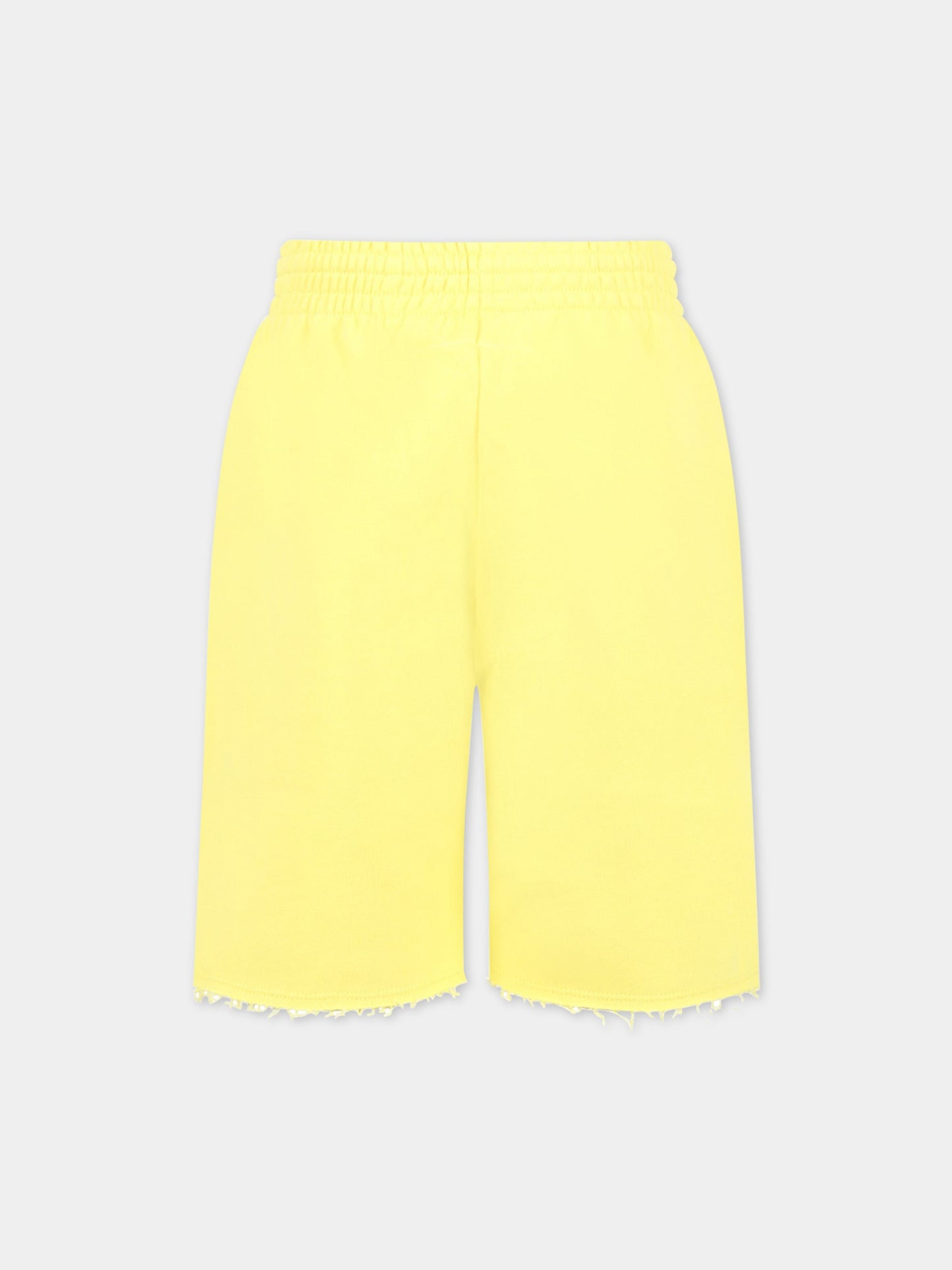 Shorts gialli per bambino con logo bianco,Mm6 Maison Margiela,M60316 MM007 M6203