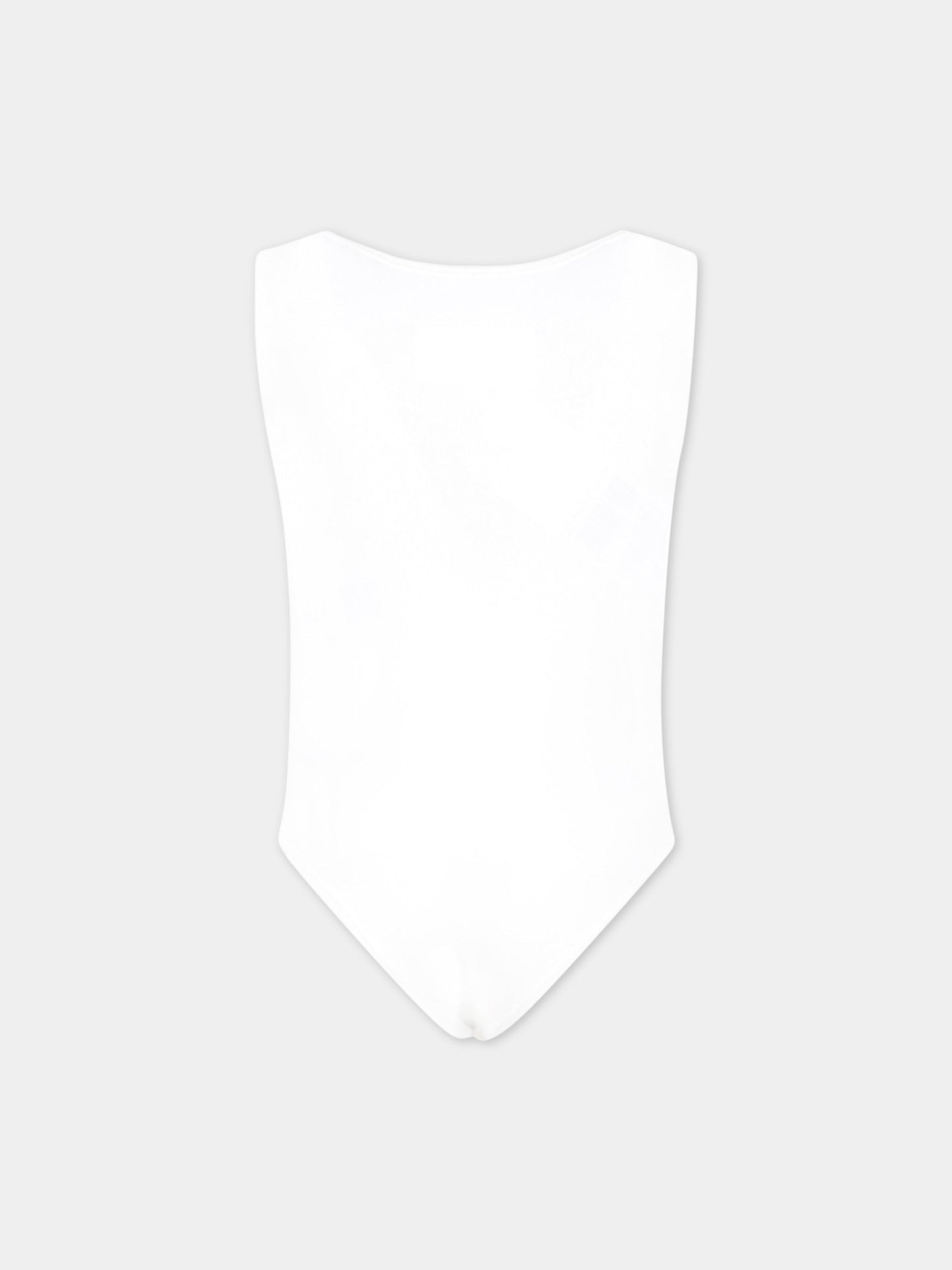 Body bianco per bambina con logo nero,Mm6 Maison Margiela,M60350 MM00F M6100