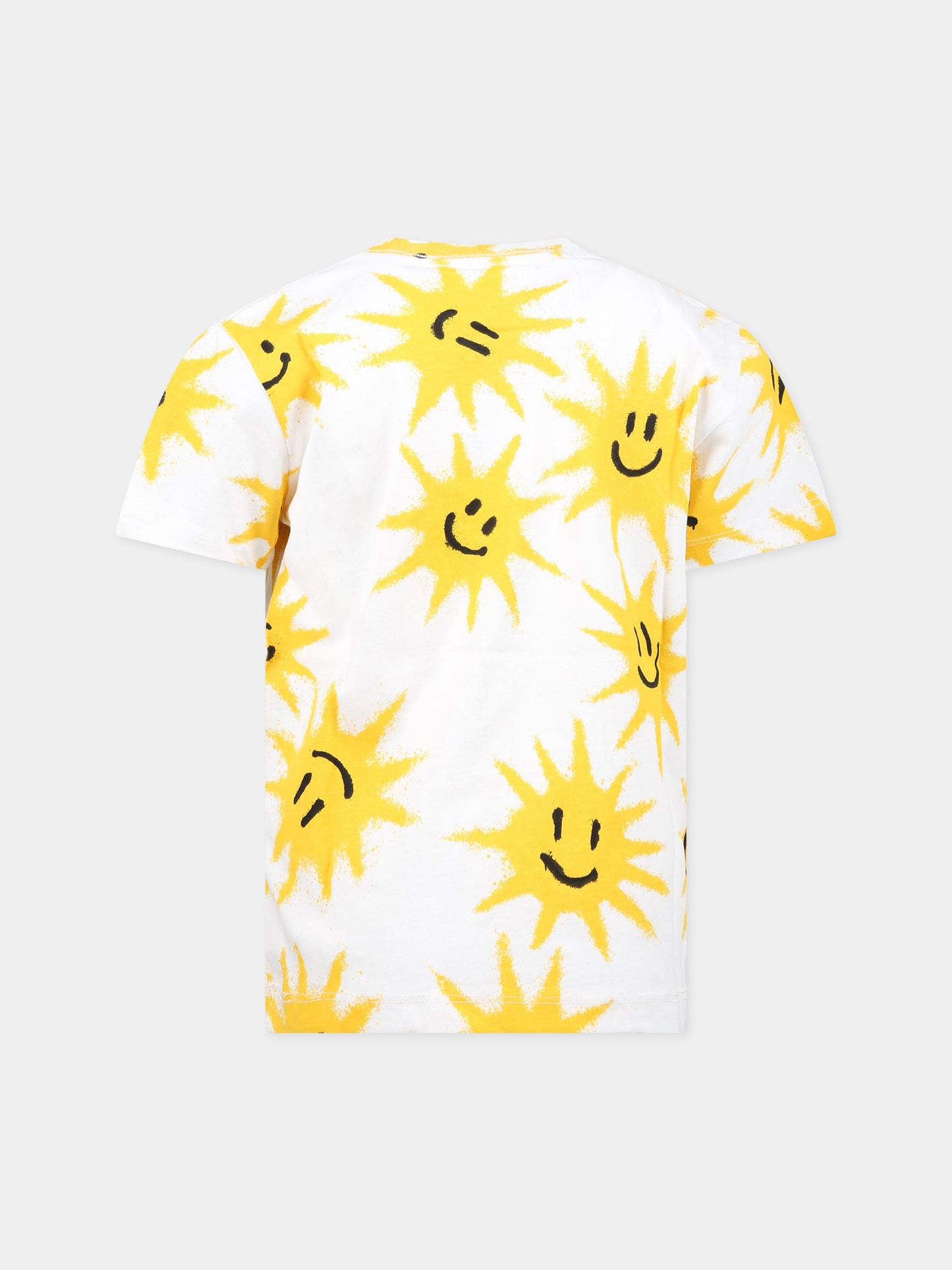 T-shirt avorio per bambini con stampa sole,Molo,6S23A207 6838