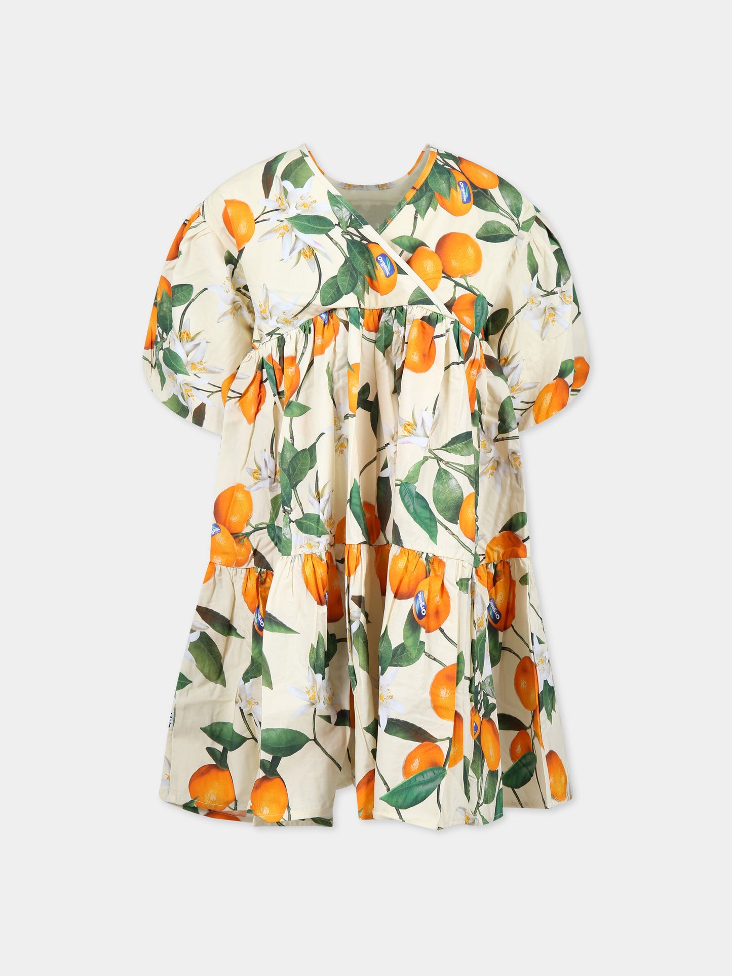 Vestito multicolor per bambina con stampa arance e fiori,Molo,2S23E138 6746