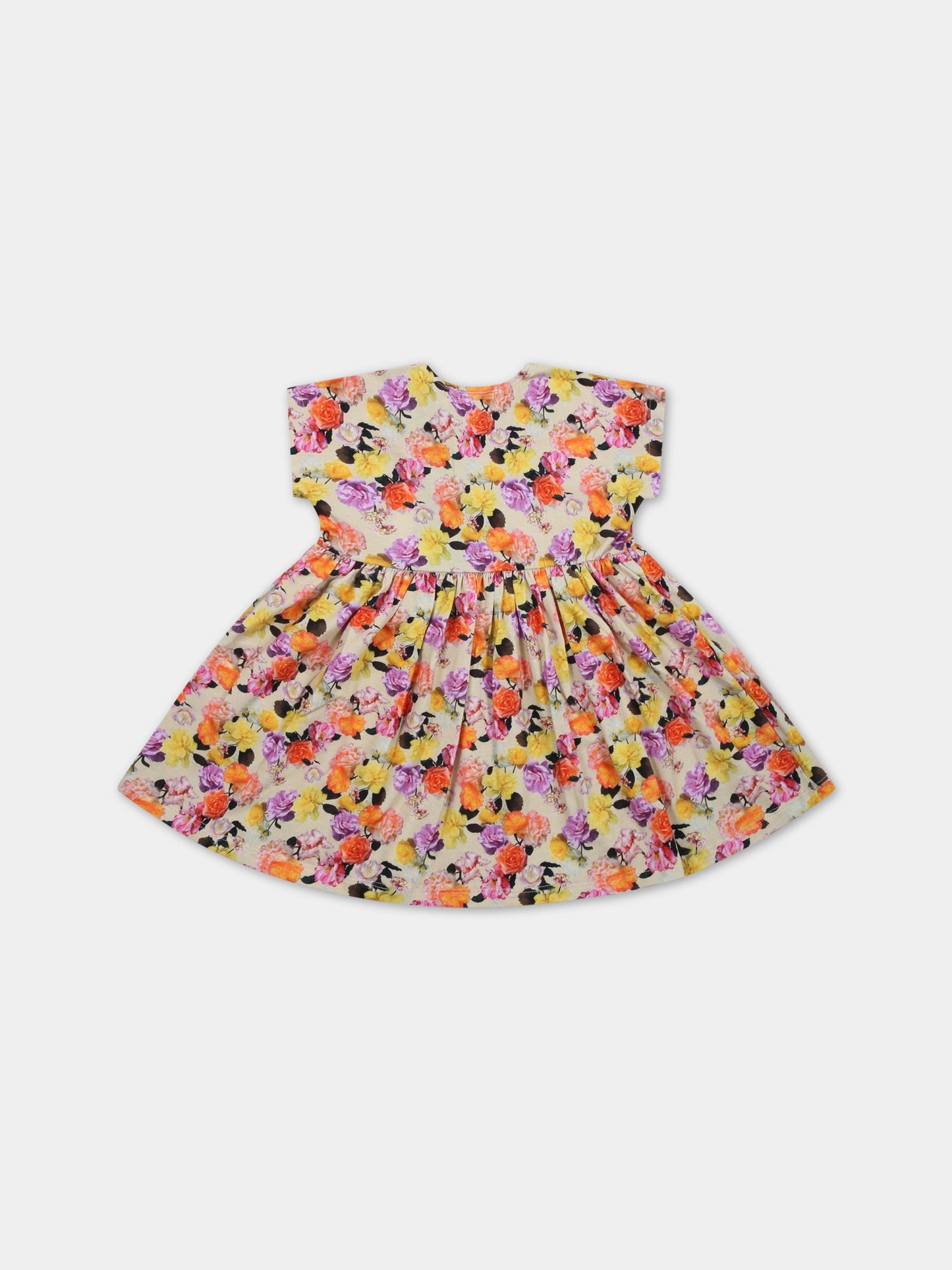 Vestito giallo per neonata con stampa floreale,Molo,4S23E111 6808