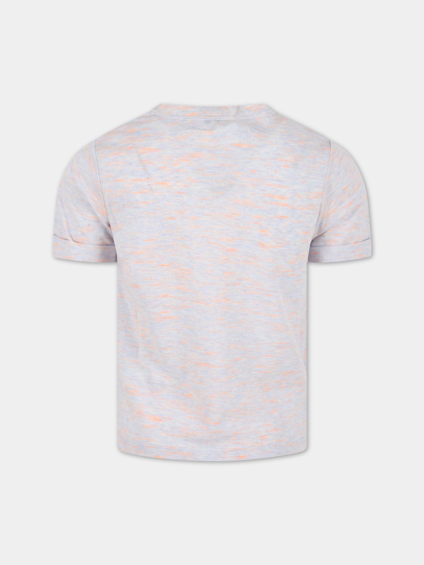 T-shirt grigia per bambina con logo multicolor,Stella Mccartney Kids,8Q8AE1 Z0177 100MC