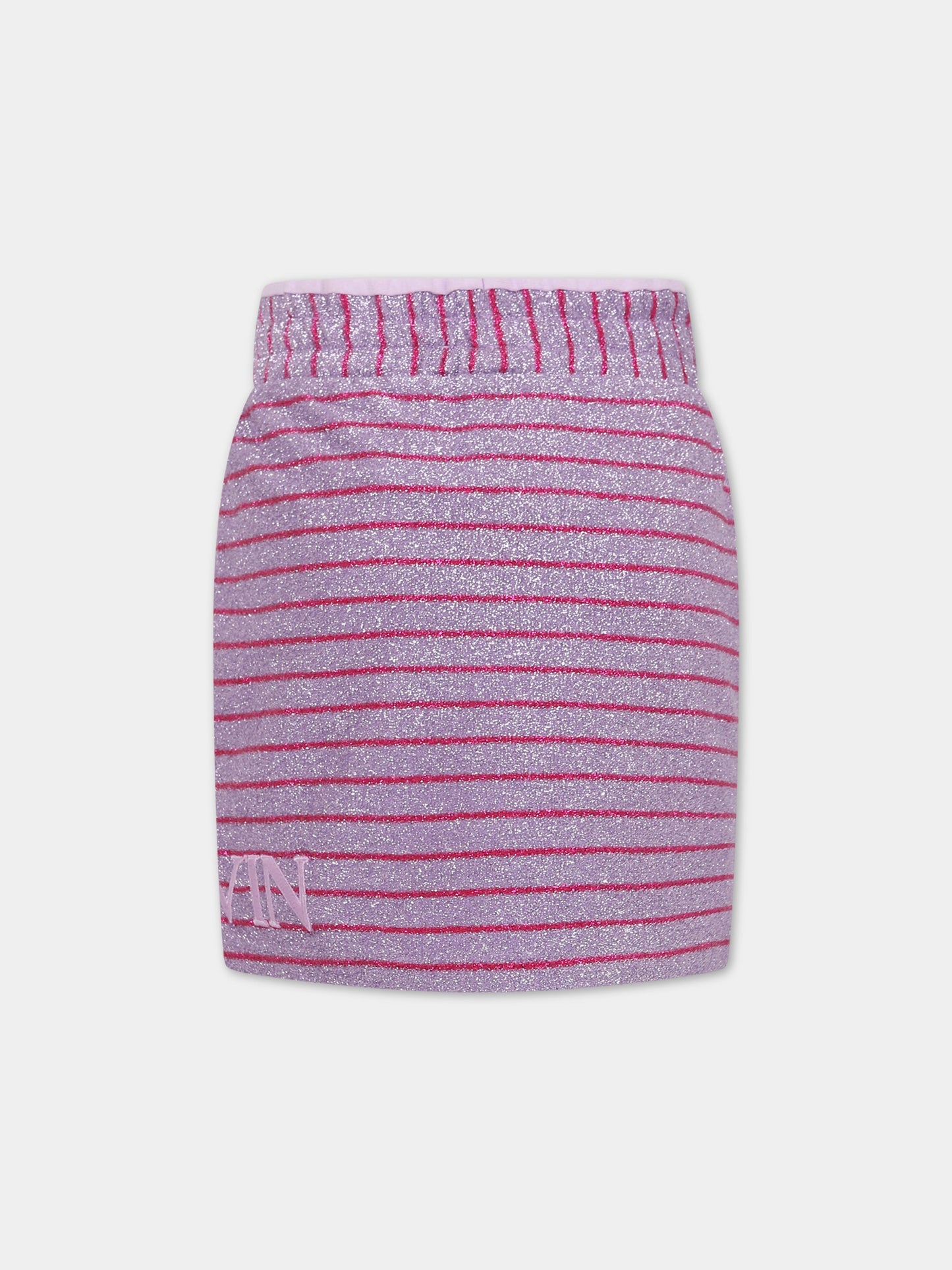 Gonna viola per bambina con logo,Lanvin Petite,N13022 933