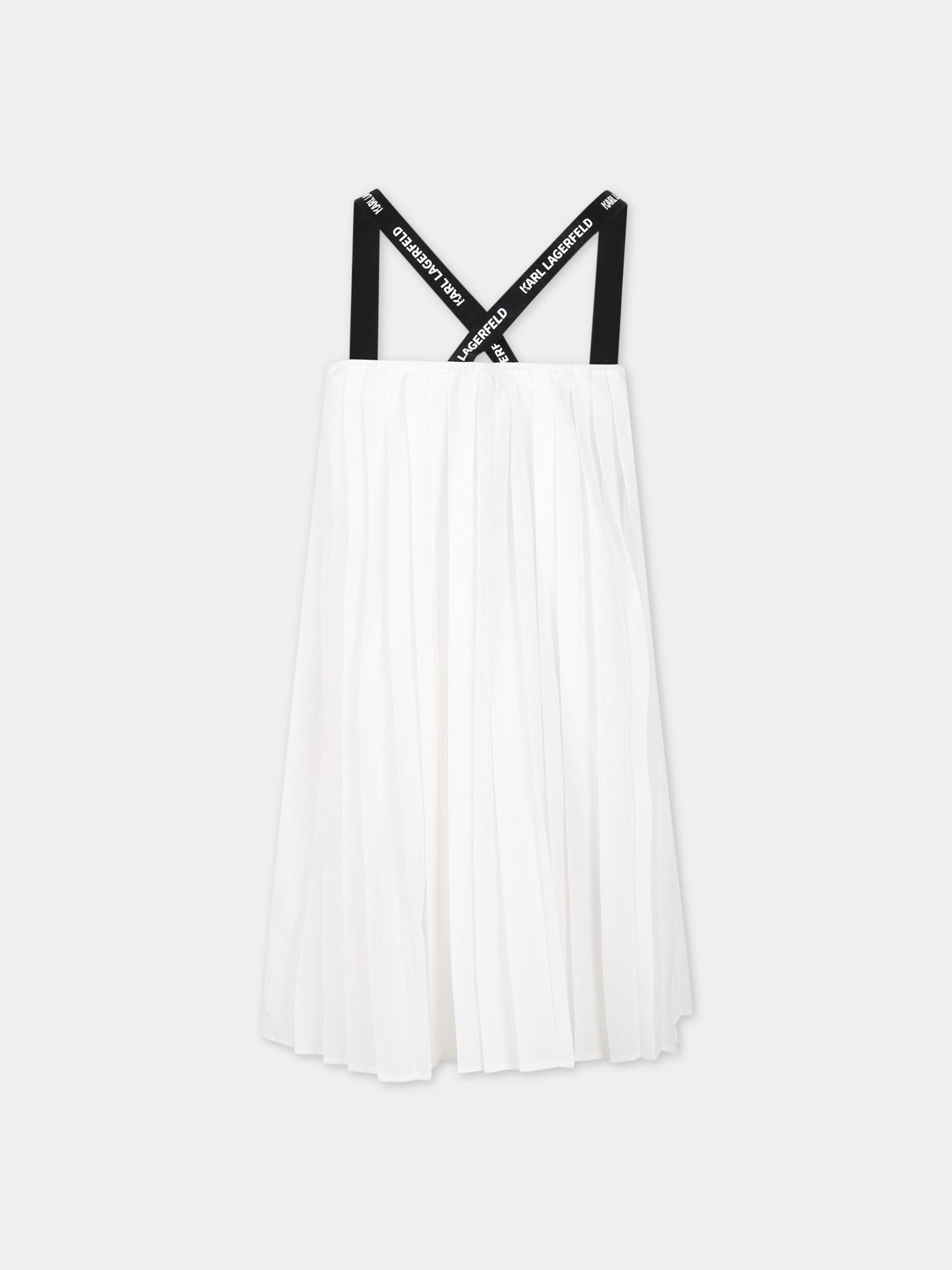 Vestito biancoper bambina con logo,Karl Lagerfeld Kids,Z12246 10P