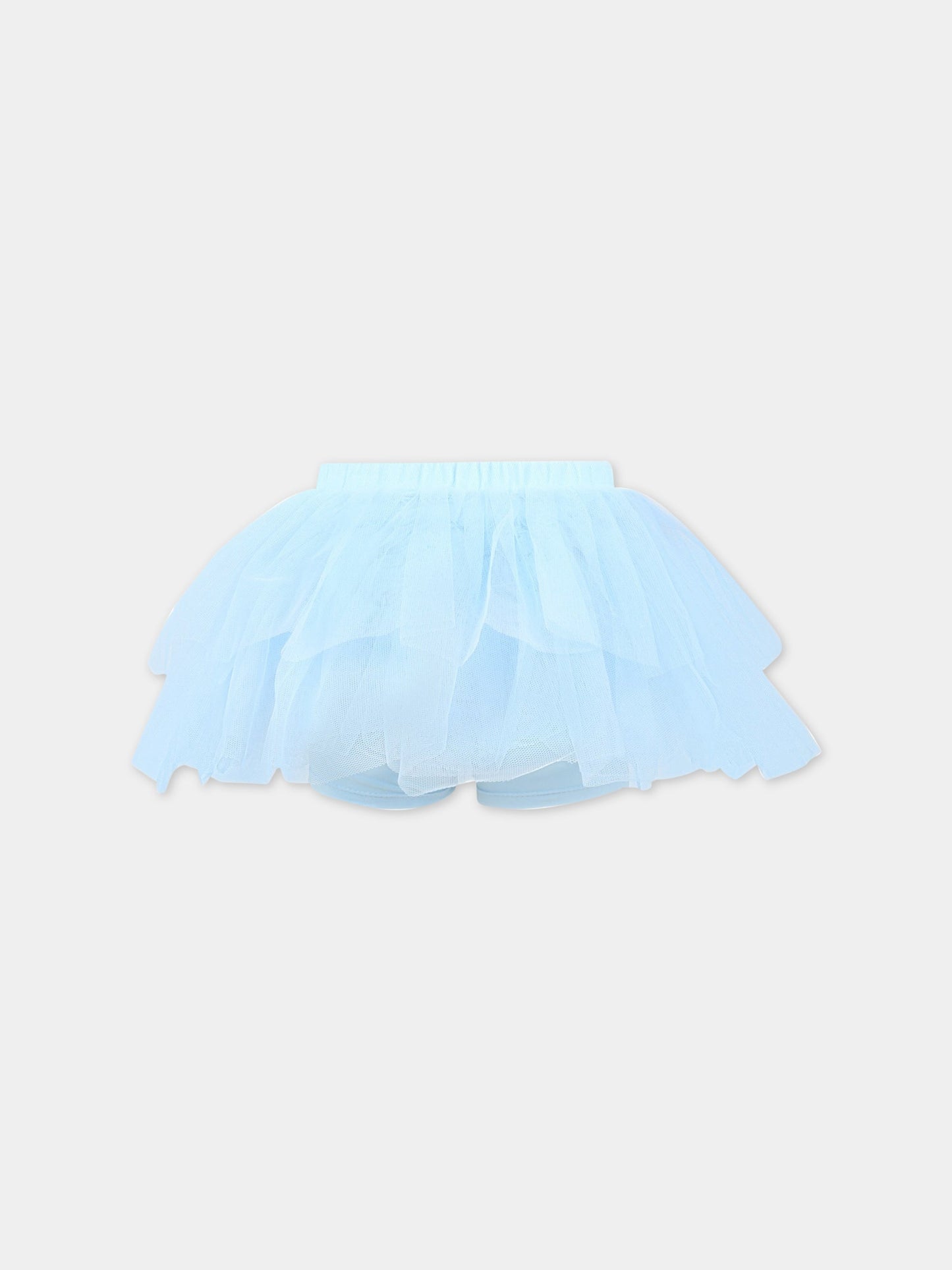 Gonna celeste per bambina con tulle,Philosophy,PJGO81 TU74 9012