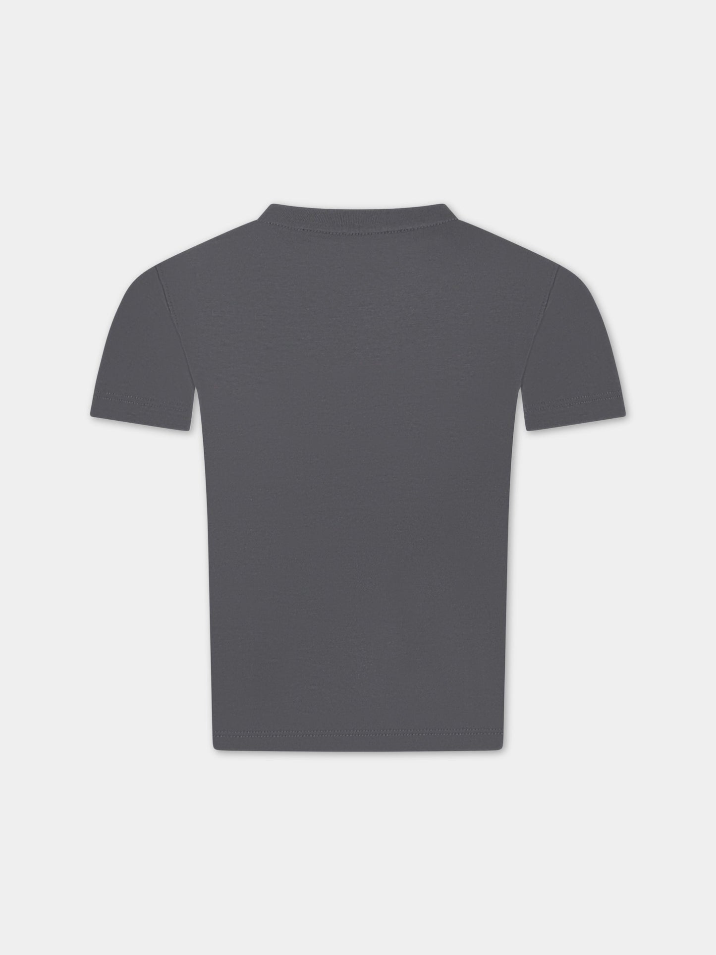 T-shirt grigia per bambina con dettaglio logo,Philosophy,PJTS127 JE138 5044