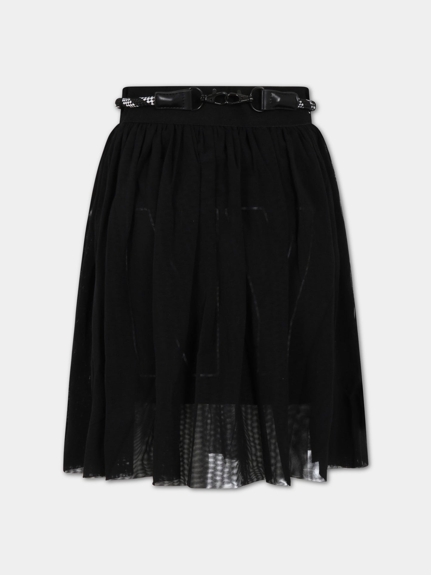 Gonna nera per bambina con logo bianco,Dkny,D3360609B