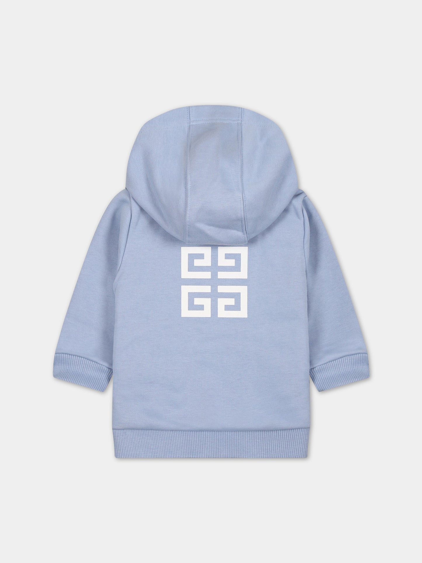 Felpa celeste per neonato con iconico logo,Givenchy Kids,H05254 790