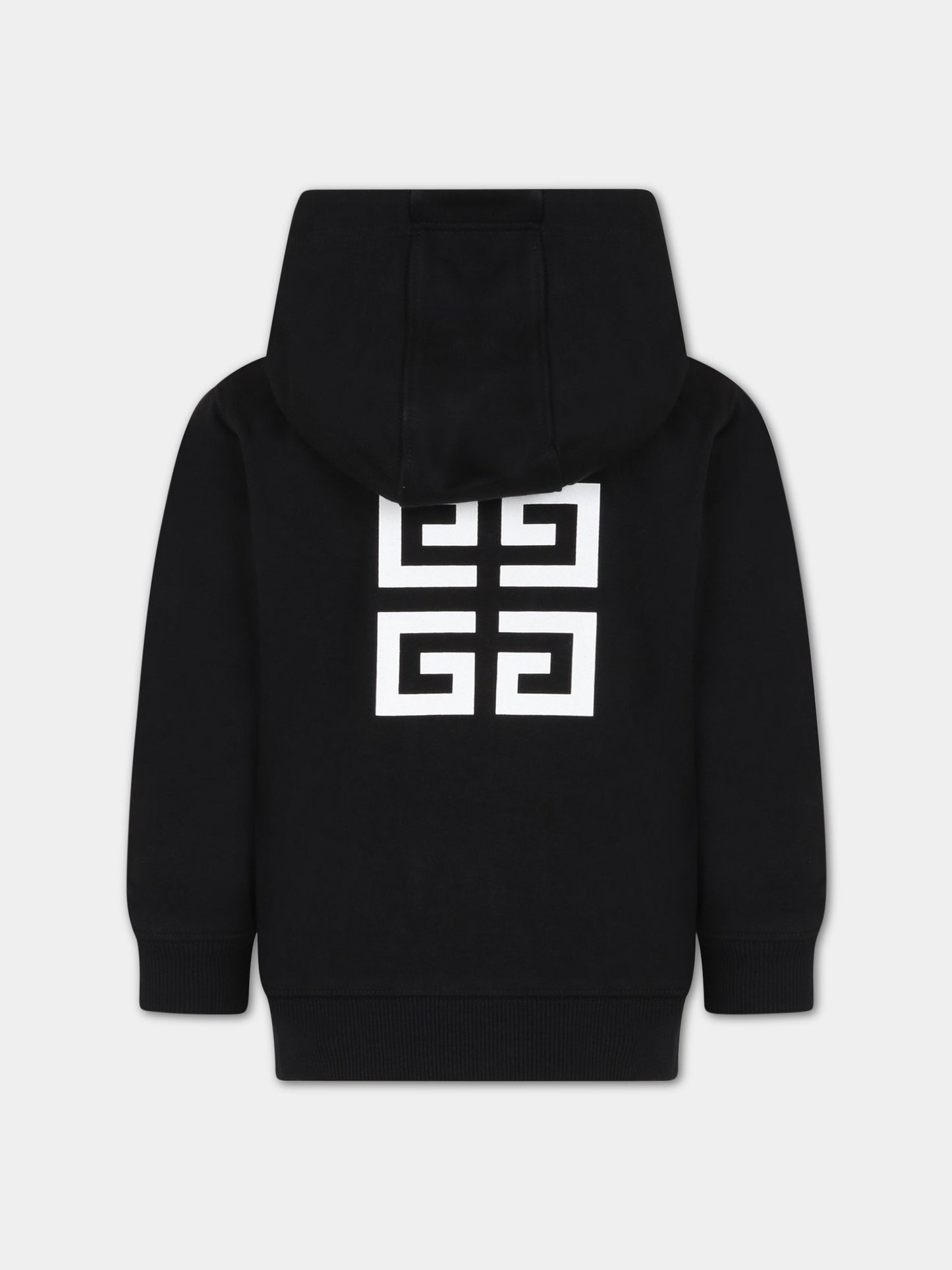 Felpa nera per bambino con logo bianco,Givenchy Kids,H25432 09B