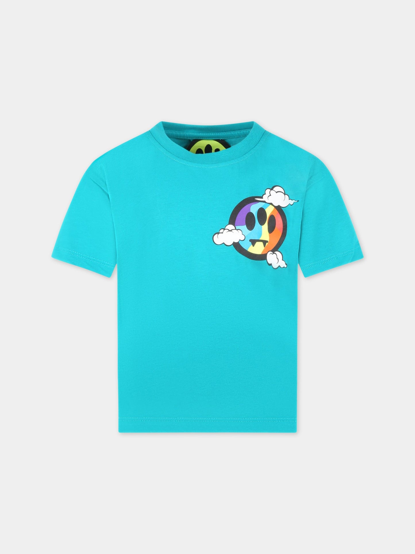 T-shirt verde per bambini con logo e smile,Barrow,032925 923
