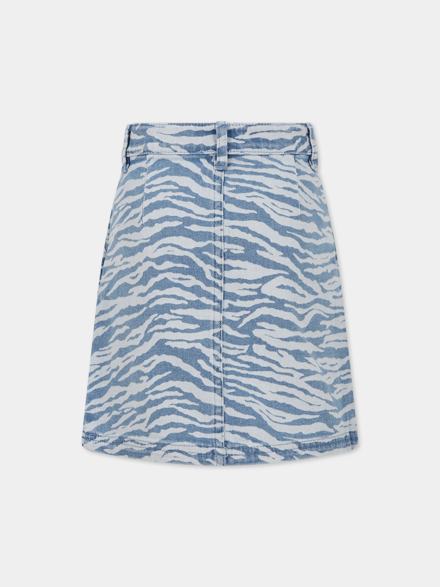 Gonna celeste per bambina con logo,Kenzo Kids,K13083 78G