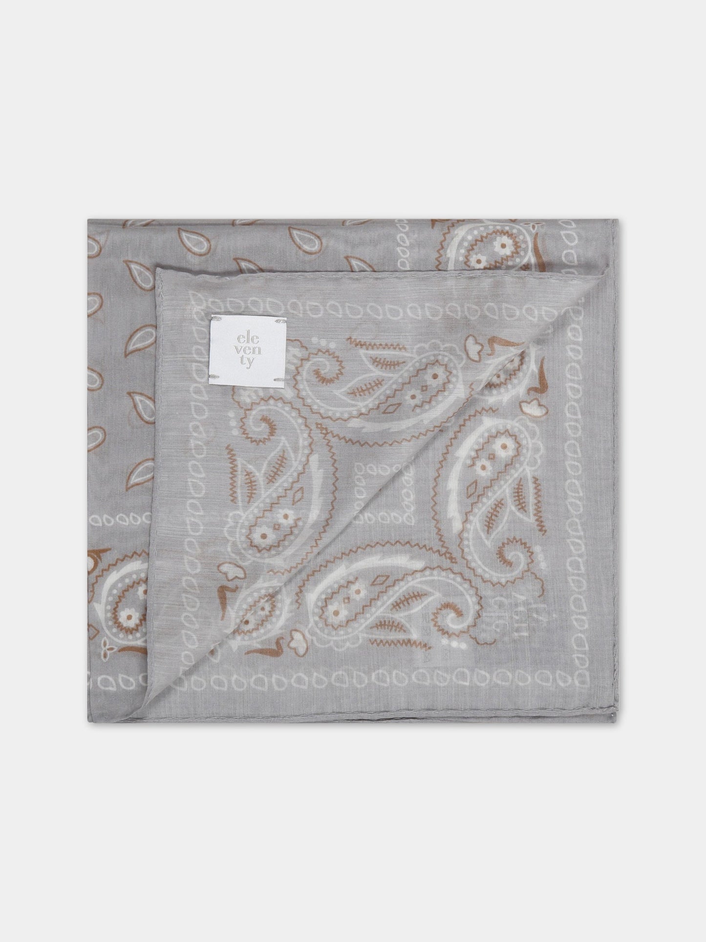 Foulard grigio per bambino con stampa bandana.,Eleventy,ES0Q33 Z1441 118GR