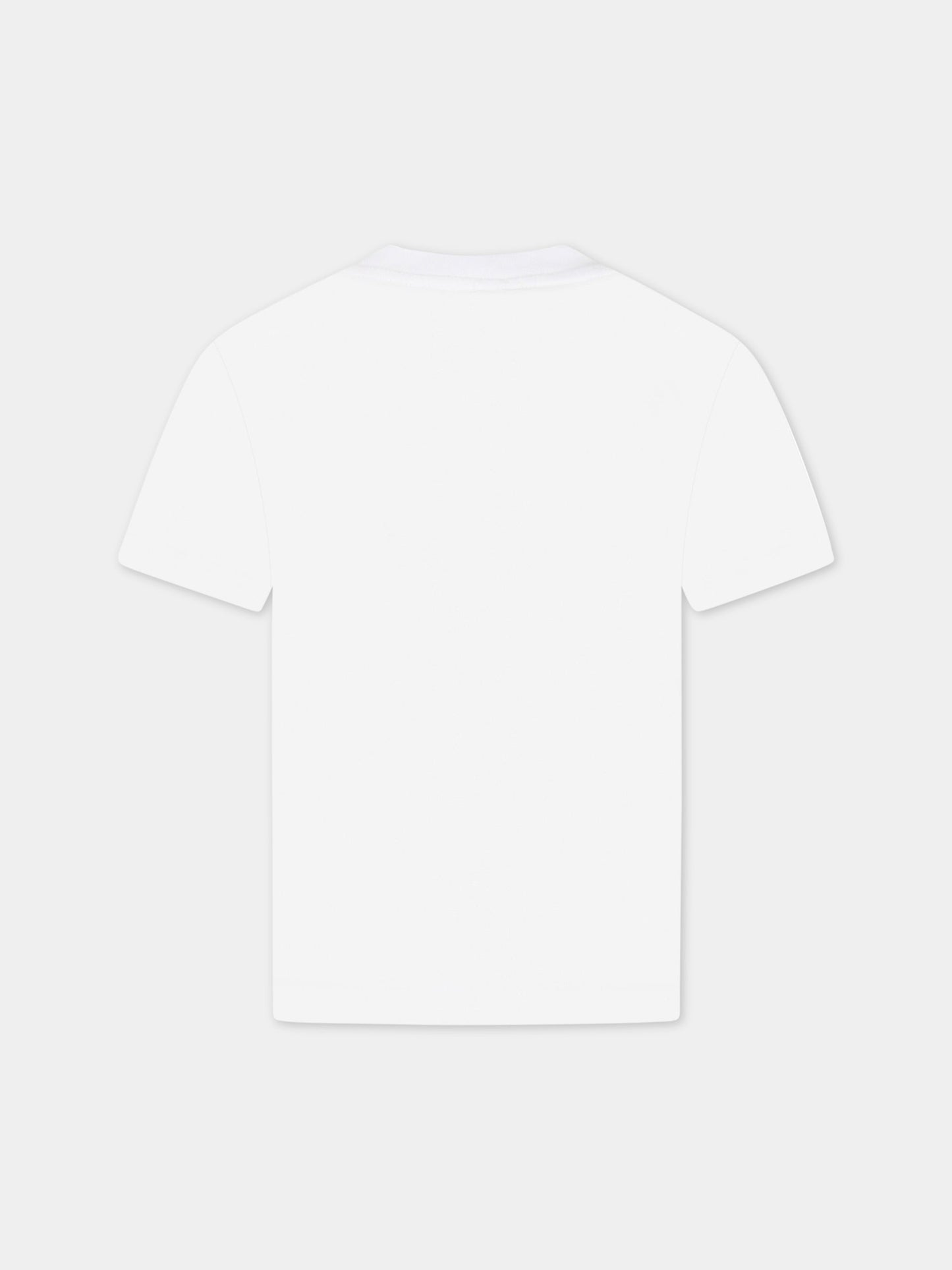 T-shirt bianca per bambina con fiore,Stella Mccartney Kids,TS8B01 Z0434 100