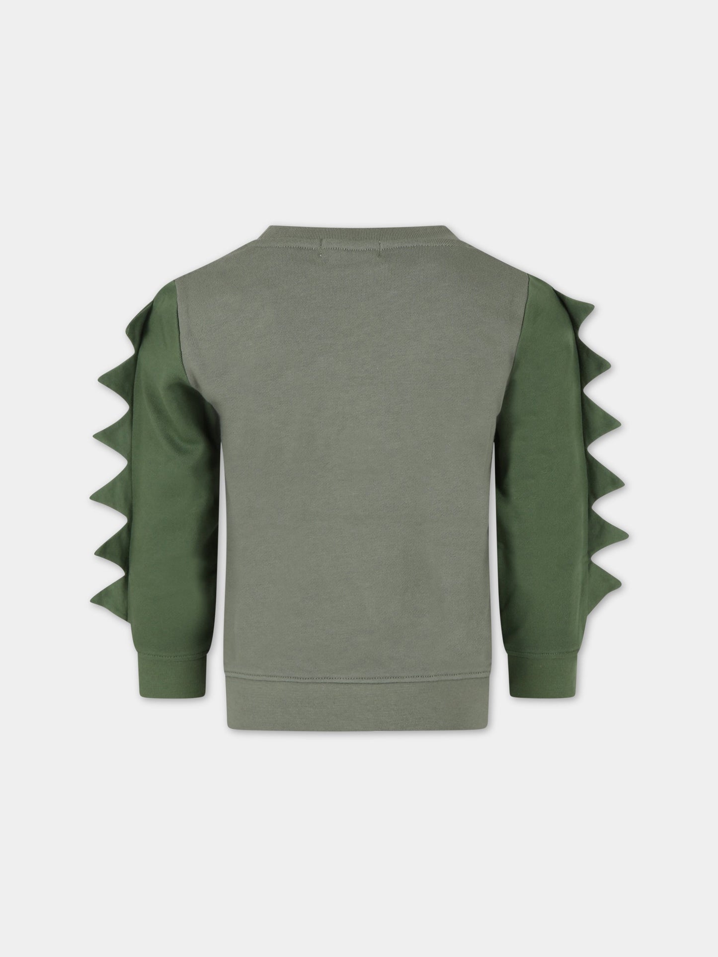 Felpa verde per bambino con camaleonti,Stella Mccartney Kids,TS4P60 Z0499 718