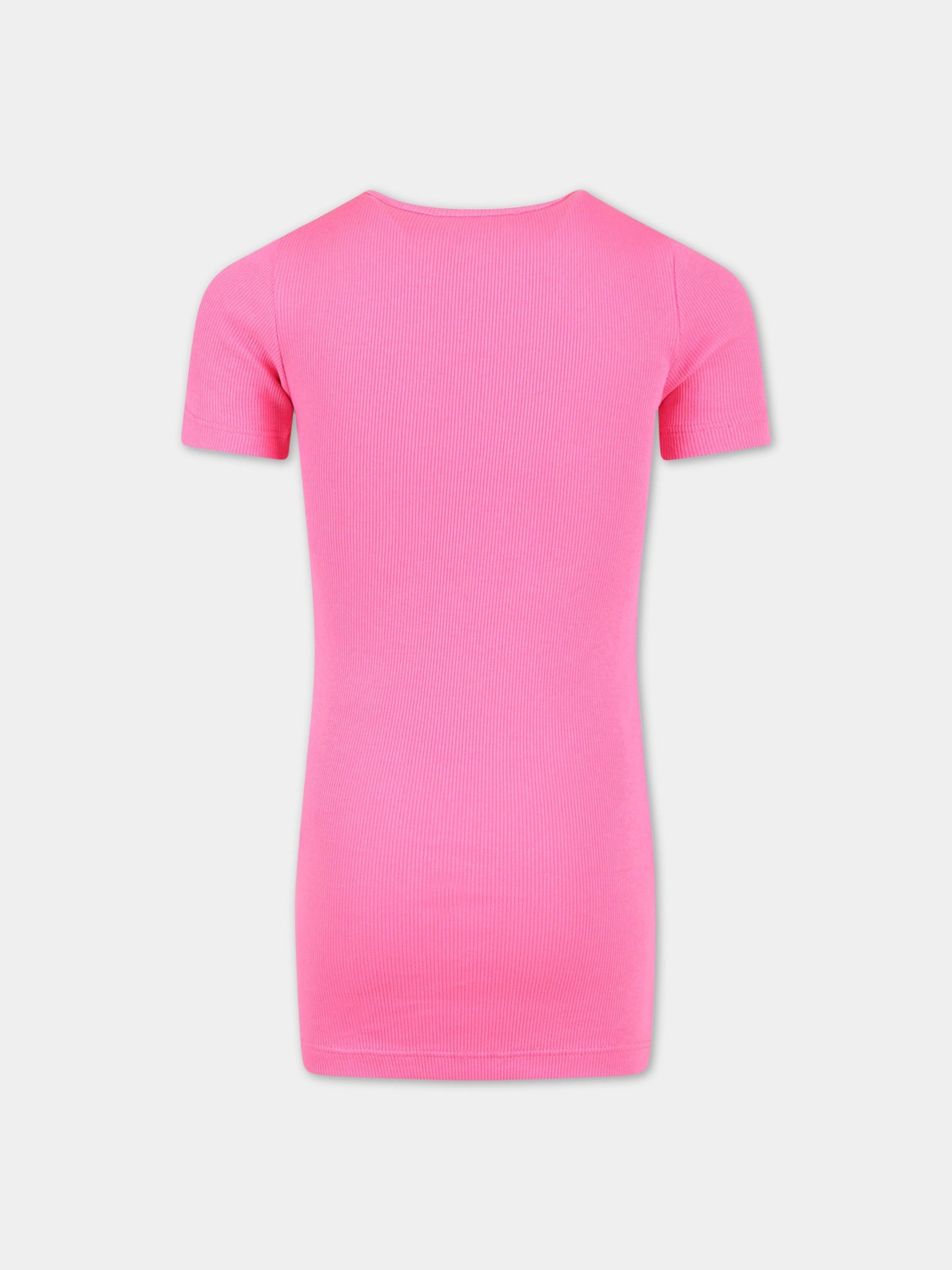 Vestito fucsia per bambina con logo bianco,Off White,OGDB035S23JER0013201