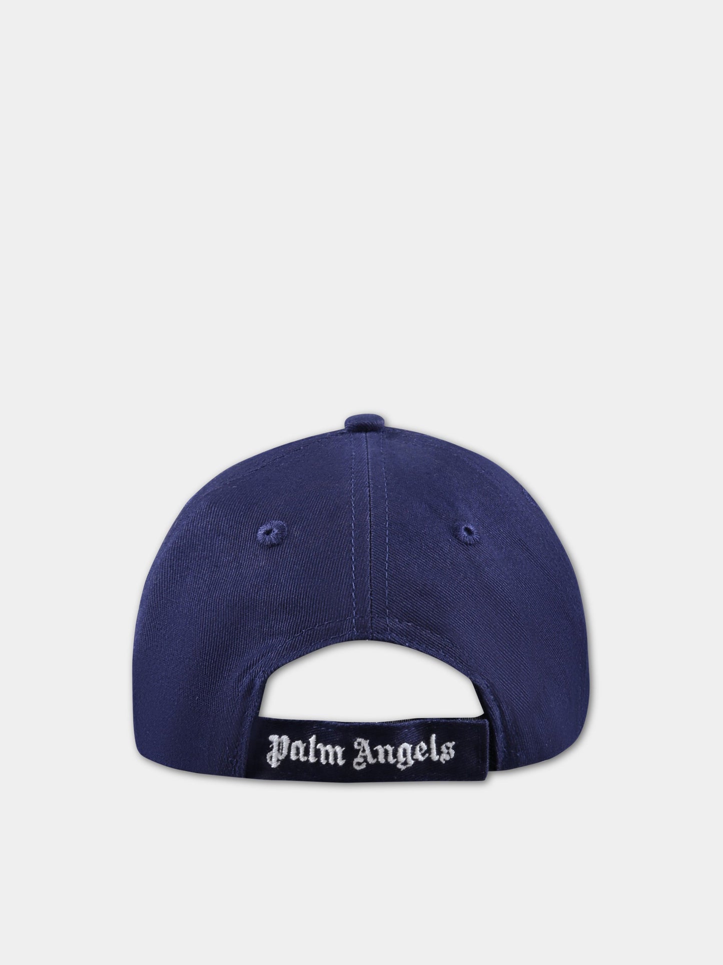 Cappello blu per bambino con patch Smiley,Palm Angels,PBLB002S23FAB0034615