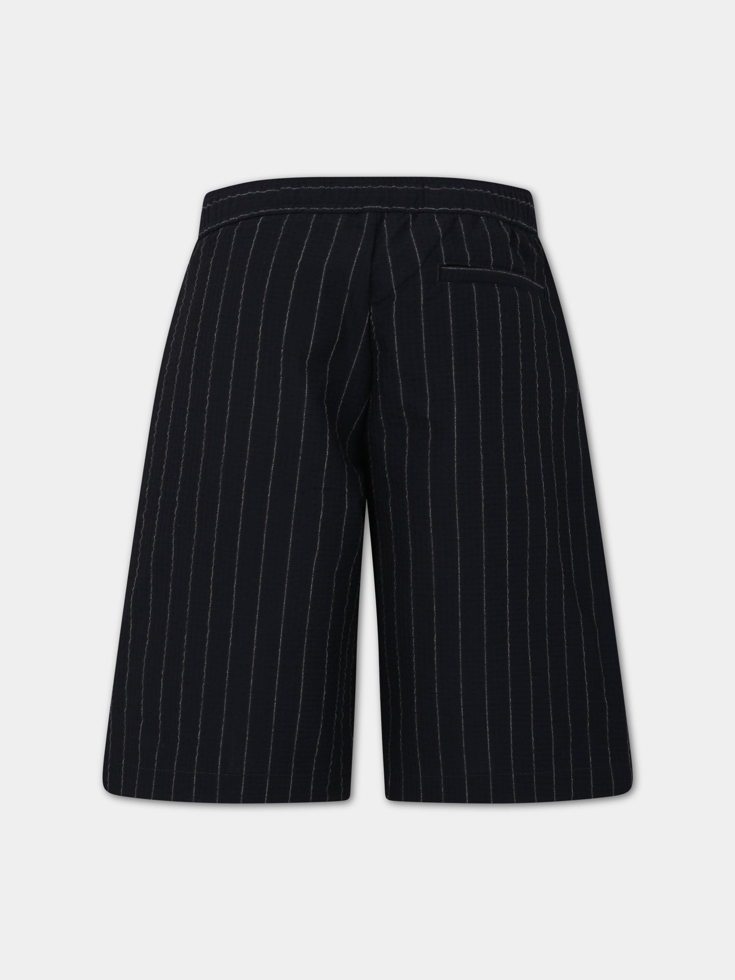 Shorts blu per bambino con logo iconico aquilotto,Armani Junior,3R4SJ2 4N7TZ F924