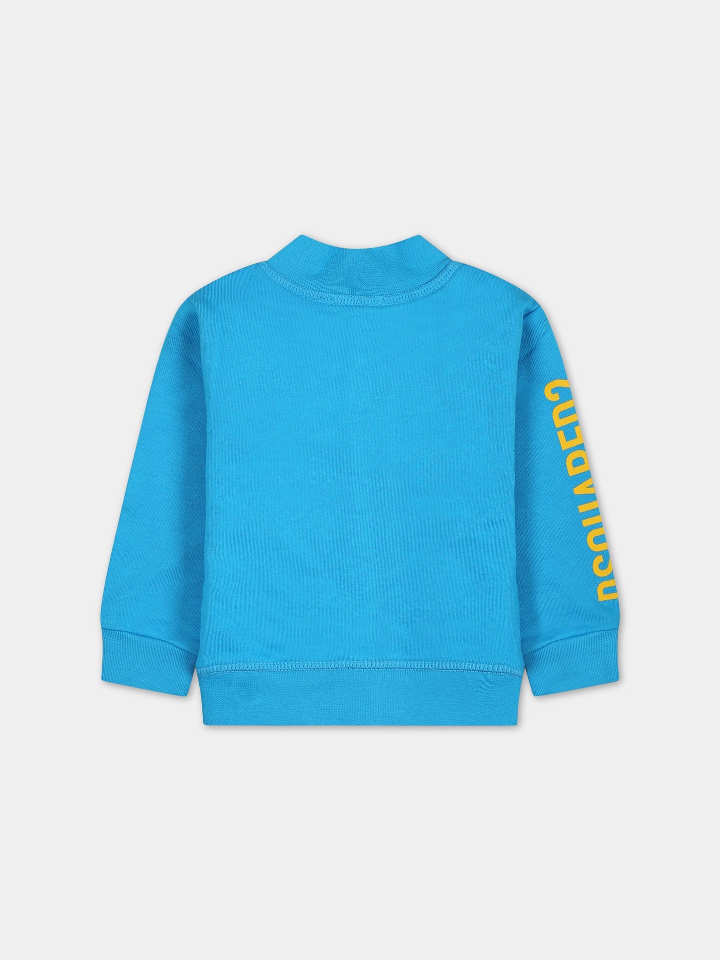 Felpa azzurra per neonato con logo,Dsquared2,DQ1764 D0A4D DQ817