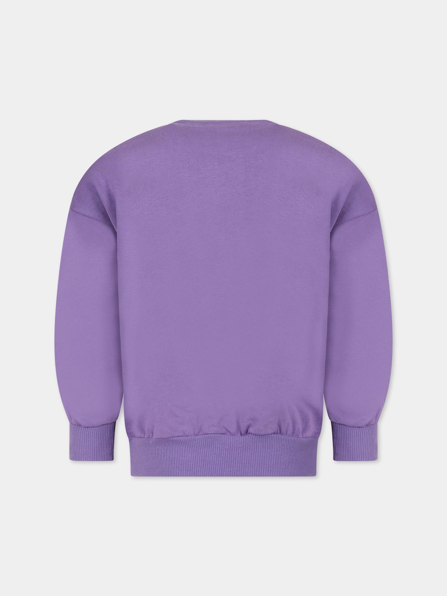 Felpa viola per bambina con patch fragola,Mini Rodini,2322016245