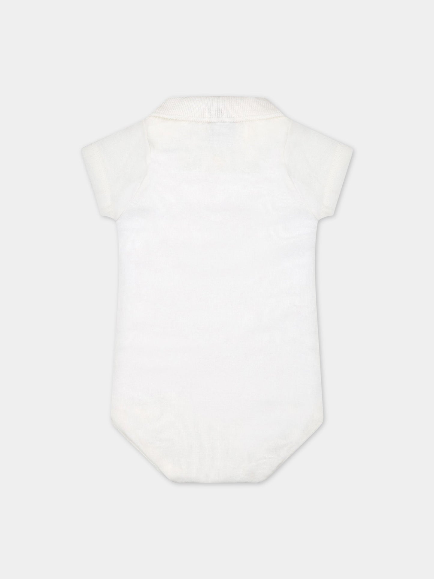 Body avorio per neonati con logo,Petit Bateau,A05RK MARSHMALLOW