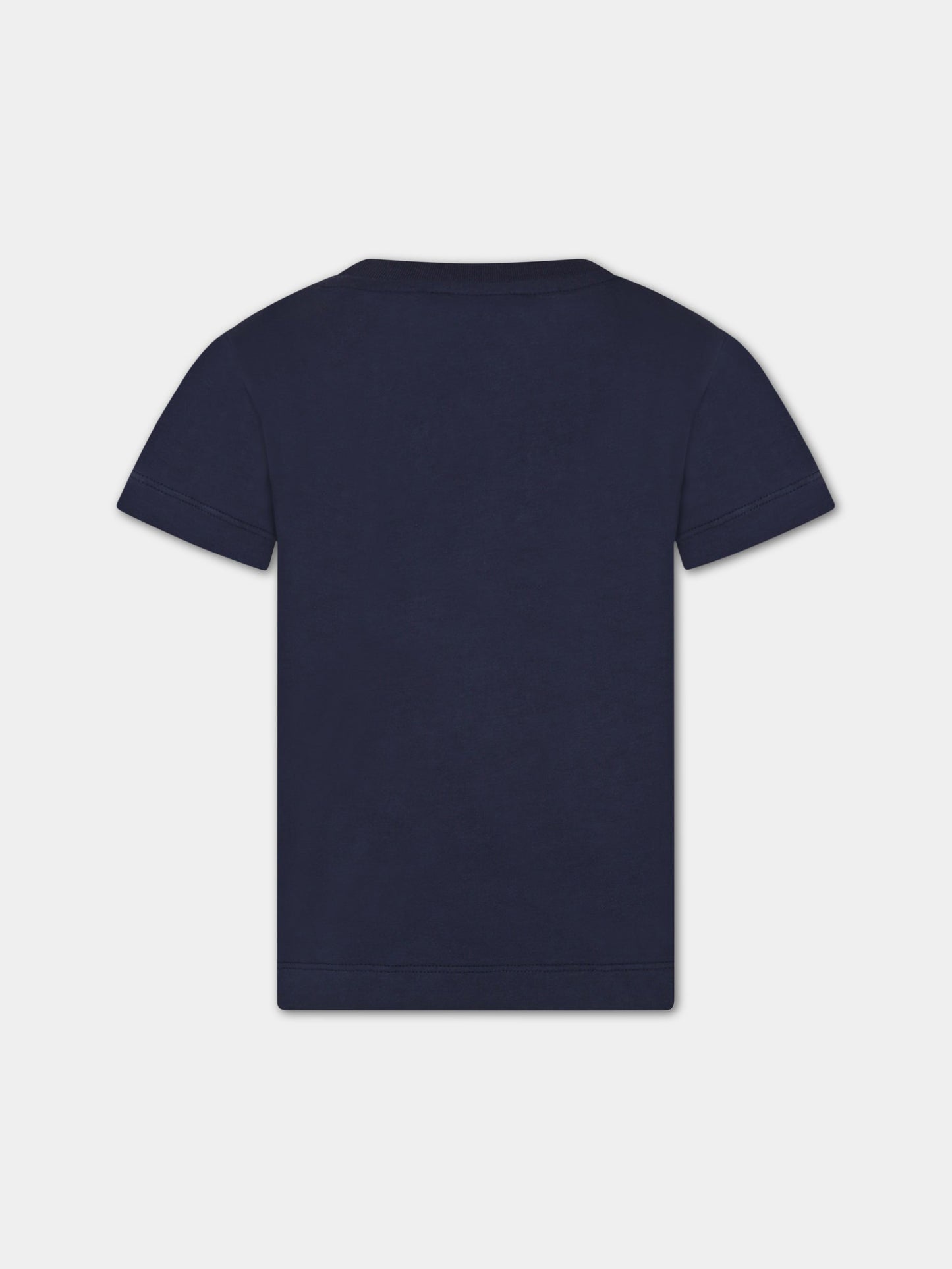 T-shirt blu per bambino con logo,Balmain Kids,BS8B31 Z0082 649OR